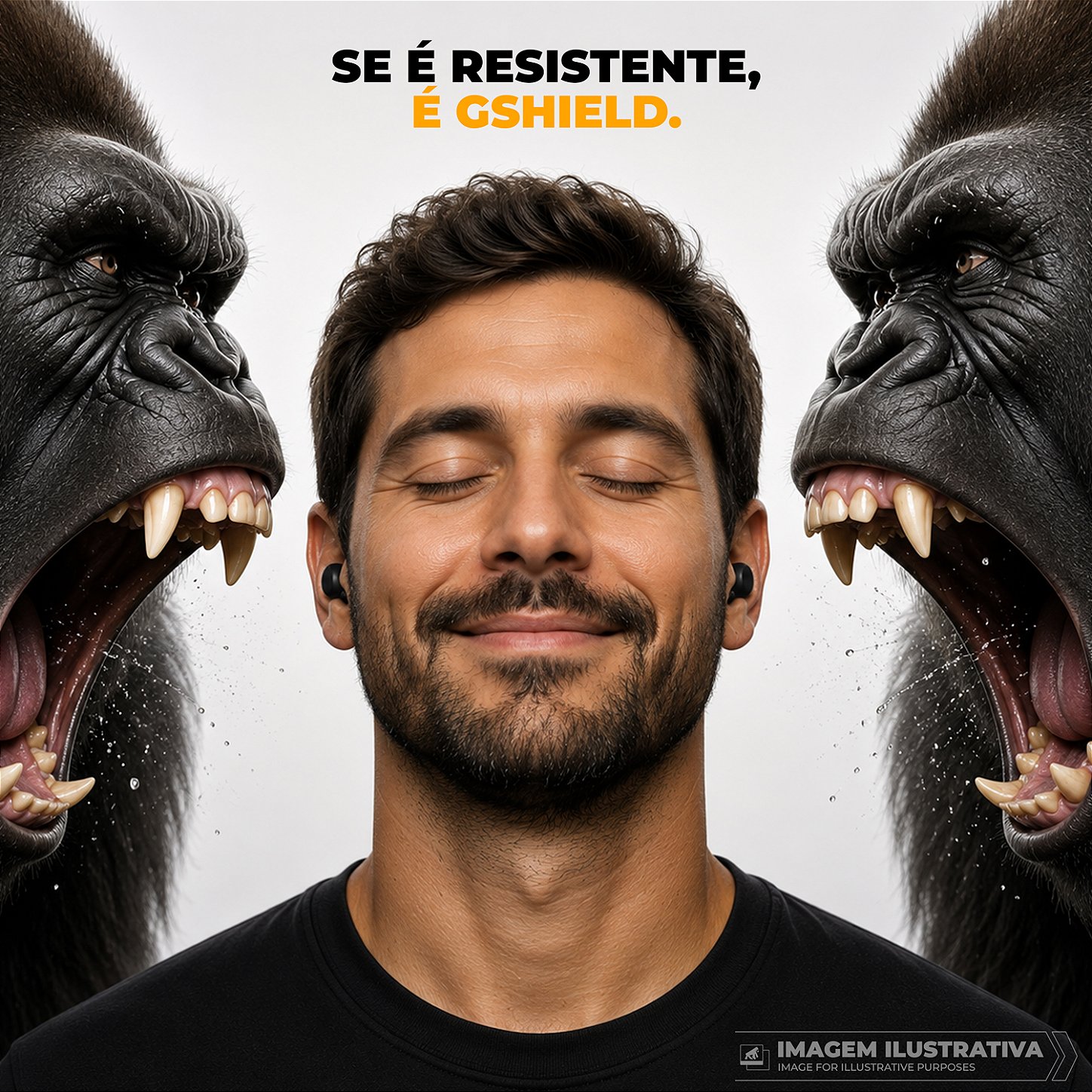Tampão de Ouvido Earplugs Shield Calm para Proteção Auricular com Tubo de Filtro Acústico e Redução de Ruído - Preto - Gshield