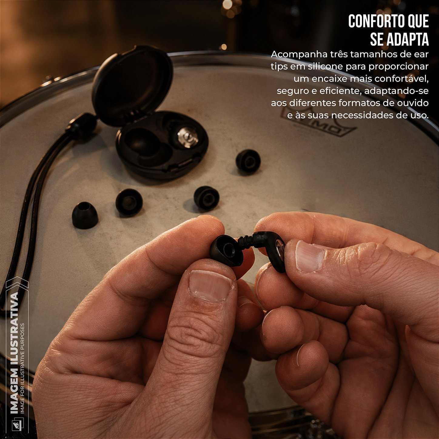 Tampão de Ouvido Earplugs Shield Calm para Proteção Auricular com Tubo de Filtro Acústico e Redução de Ruído - Preto - Gshield