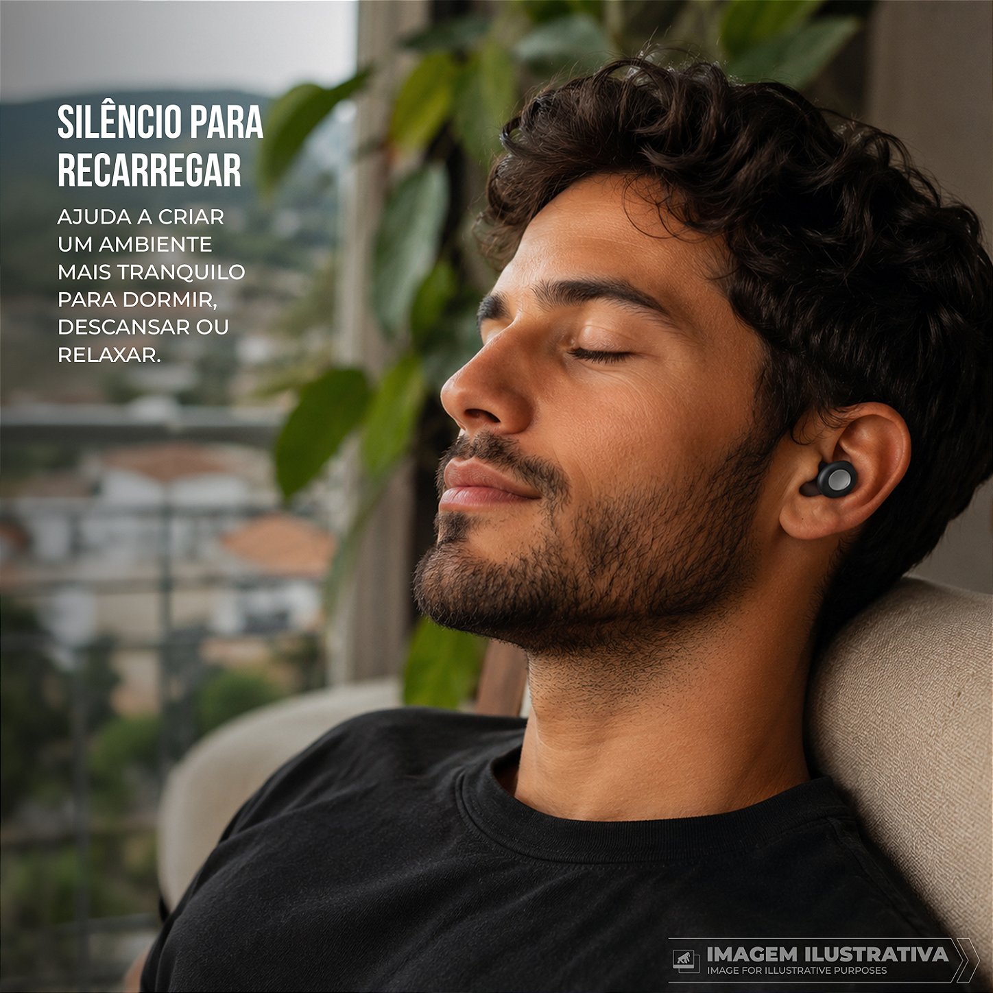 Tampão de Ouvido Earplugs Shield Calm para Proteção Auricular com Tubo de Filtro Acústico e Redução de Ruído - Preto - Gshield