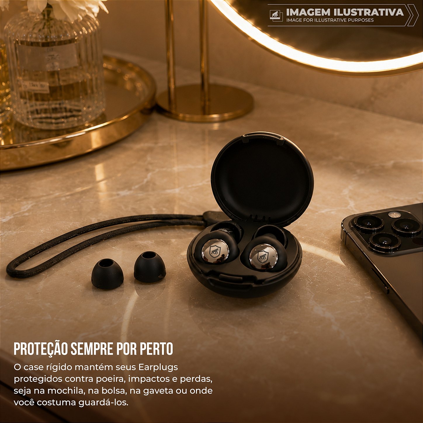 Tampão de Ouvido Earplugs Shield Calm para Proteção Auricular com Tubo de Filtro Acústico e Redução de Ruído - Preto - Gshield