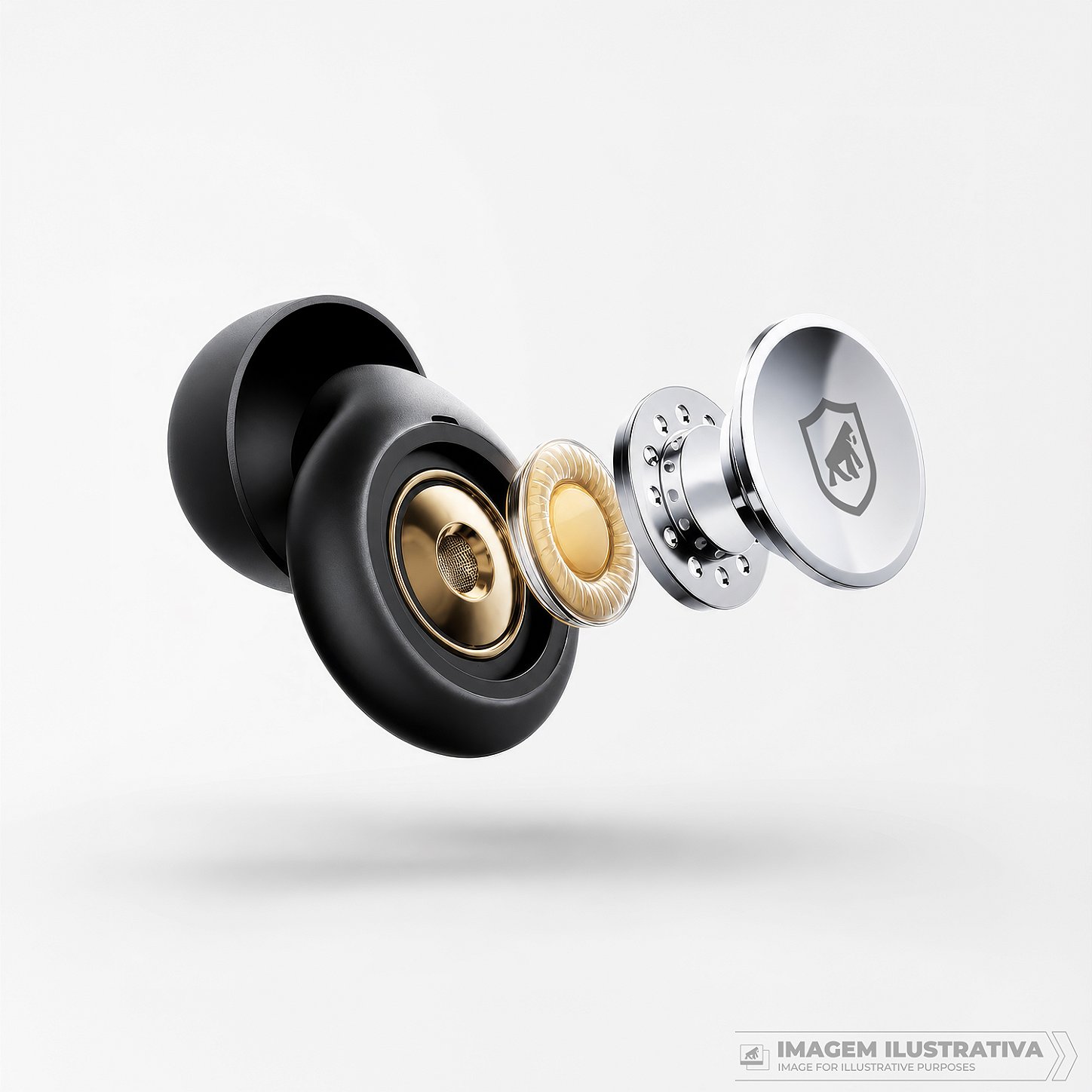 Tampão de Ouvido Earplugs Shield Calm para Proteção Auricular com Tubo de Filtro Acústico e Redução de Ruído - Preto - Gshield