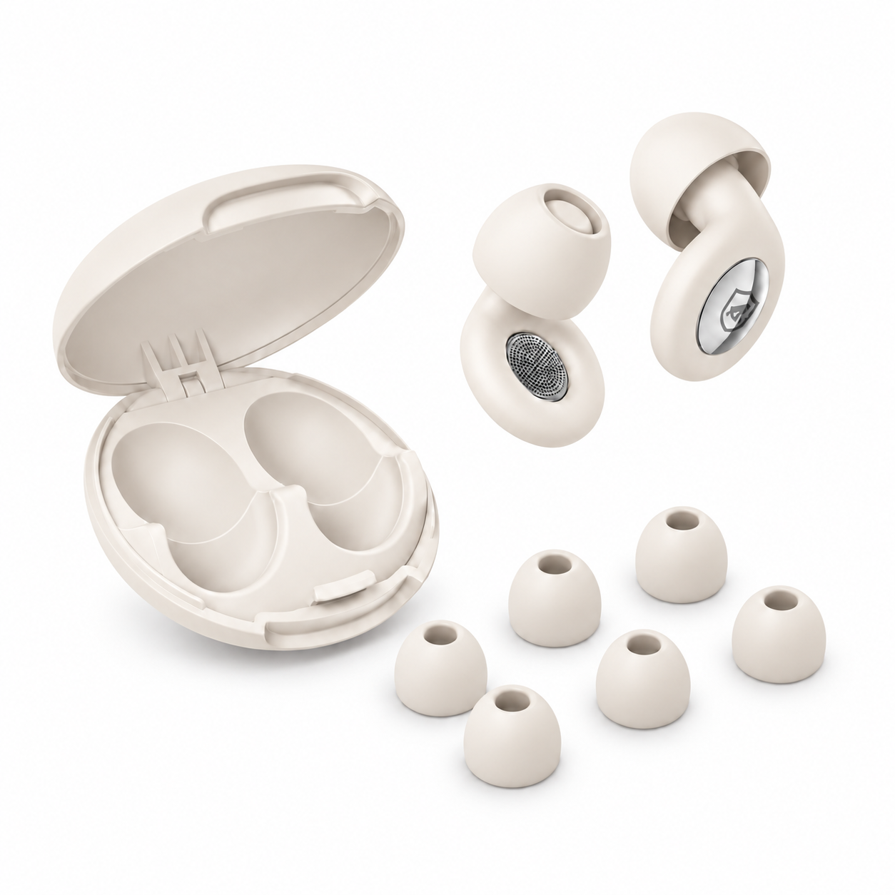 Tampão de Ouvido Earplugs Shield Calm para Proteção Auricular com Tubo de Filtro Acústico e Redução de Ruído - Off-white - Gshield
