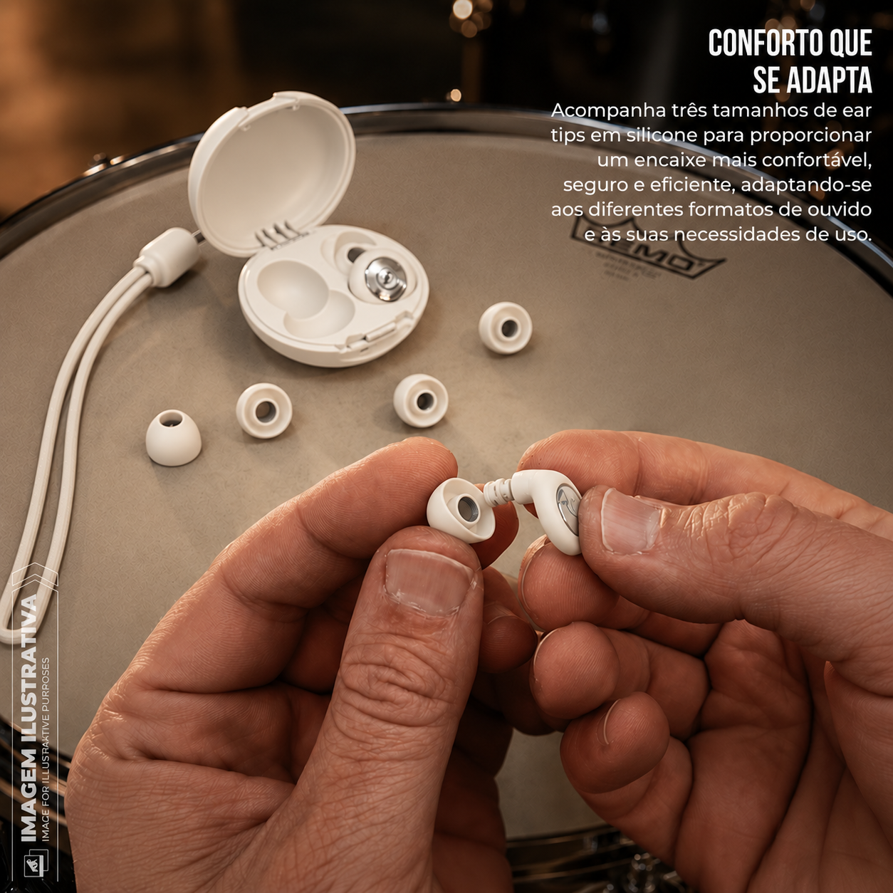 Tampão de Ouvido Earplugs Shield Calm para Proteção Auricular com Tubo de Filtro Acústico e Redução de Ruído - Off-white - Gshield