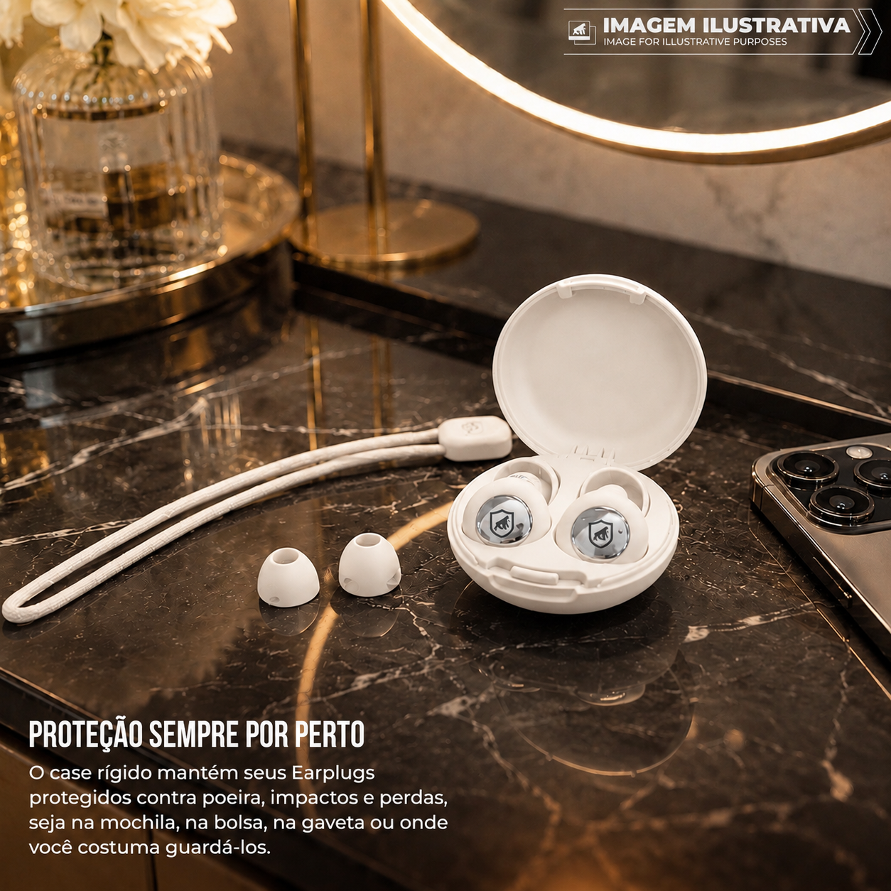 Tampão de Ouvido Earplugs Shield Calm para Proteção Auricular com Tubo de Filtro Acústico e Redução de Ruído - Off-white - Gshield