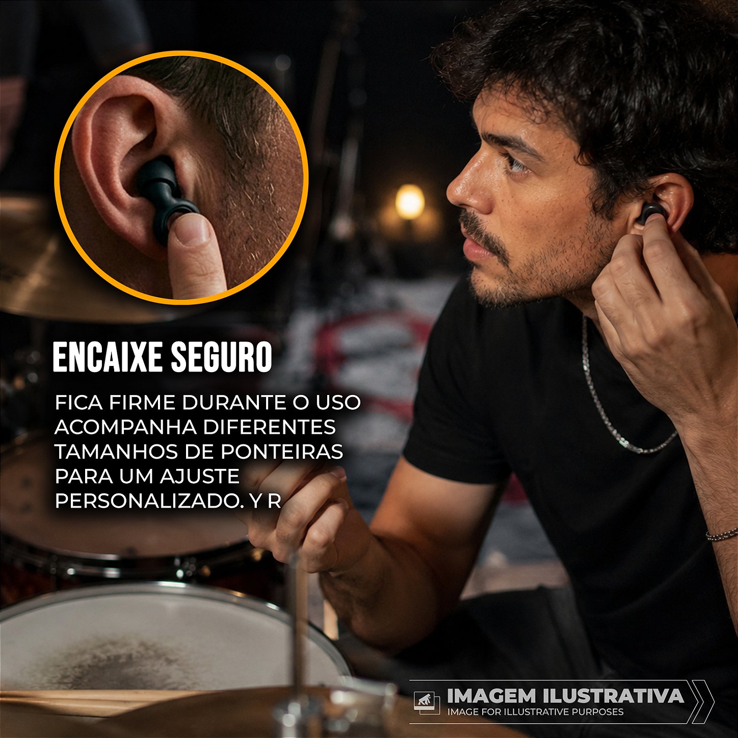 Tampão de Ouvido para Proteção Auricular Reutilizável em Silicone com 3 Tamanhos de Ponteiras -Preto - Earplugs Shieeld Spirit - Gshield