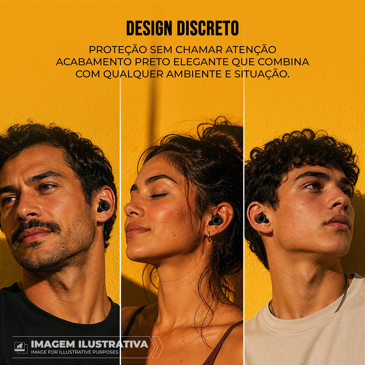 Tampão de Ouvido para Proteção Auricular Reutilizável em Silicone com 3 Tamanhos de Ponteiras -Preto - Earplugs Shieeld Spirit - Gshield