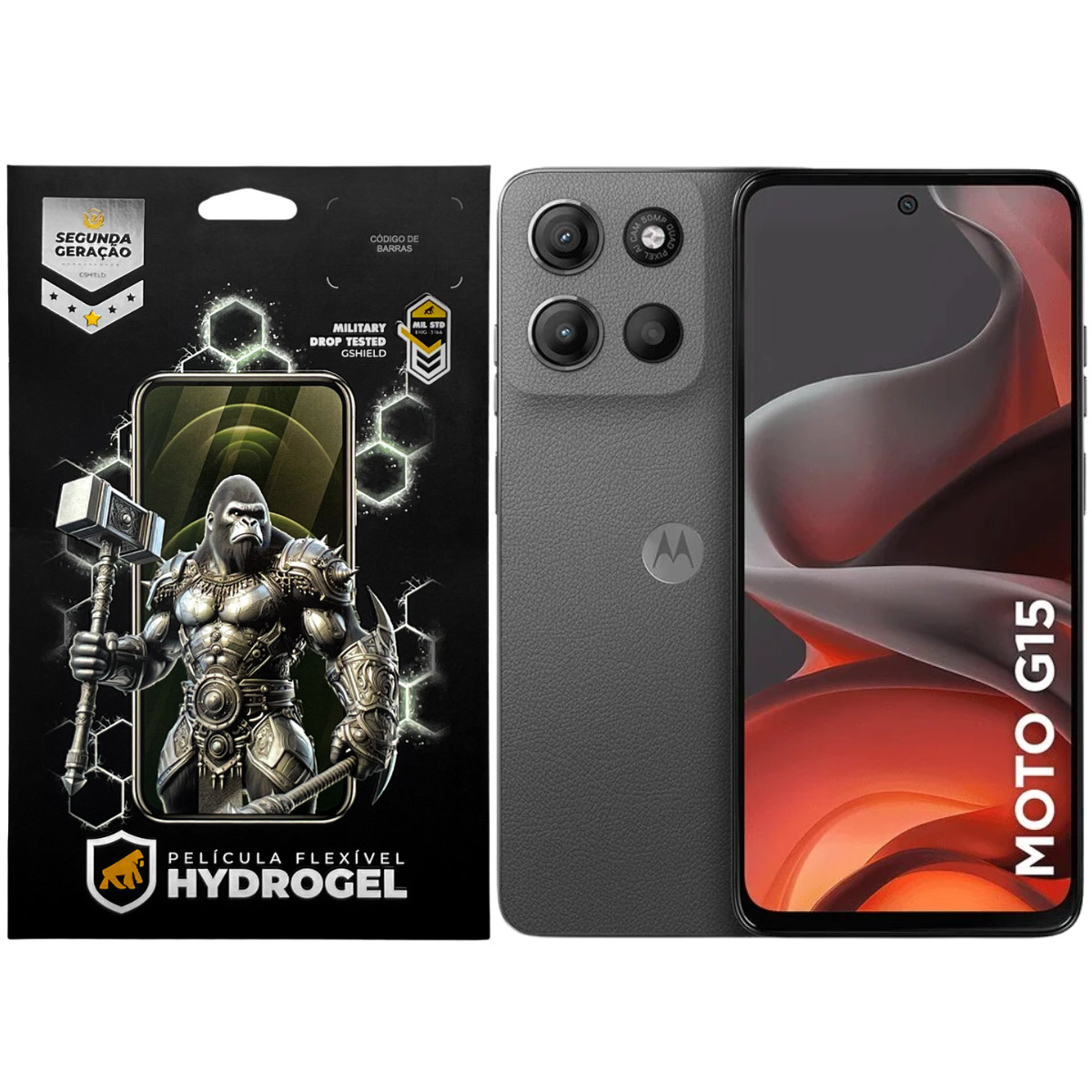 Kit Película Frontal + Traseira para Motorola Moto G15 - Proteção Completa - Gshield