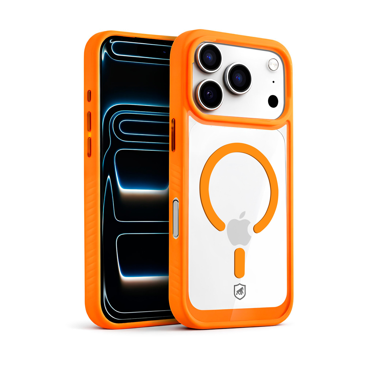 Capa para iPhone 17 Pro - Magsafe Wave Transparente - Laranja - Gshield