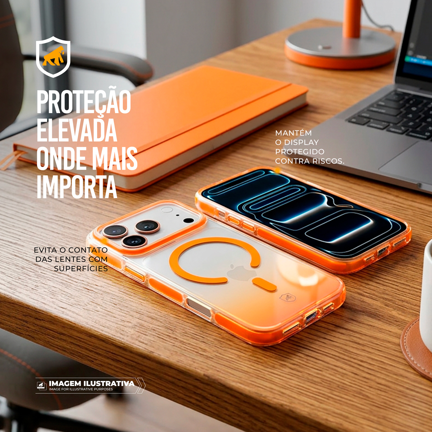 Capa para iPhone 17 Pro - Akroma Magsafe - Laranja - Gshield - foto 3