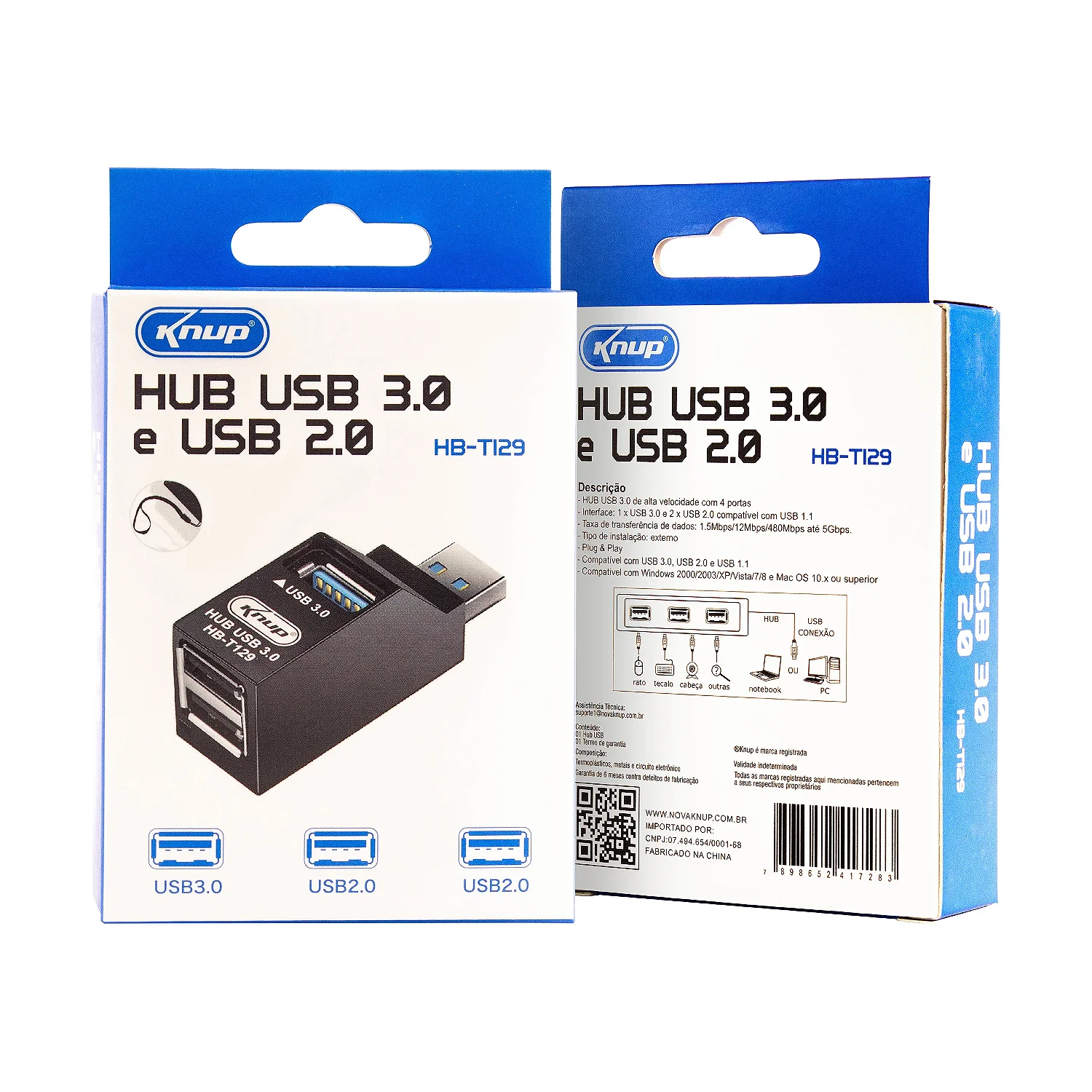 Hub USB 3 Portas Knup USB 3.0 + USB 2.0 Alta Velocidade para PC e Notebook - KNUP - foto 2