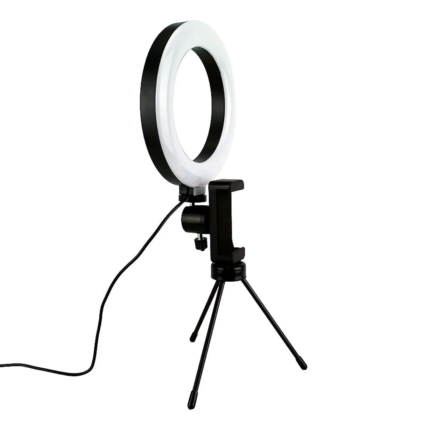 Ring Light LED para Fotos e Vídeos com Tripé e Suporte para Celular – Iluminação Fotográfica USB – KNUP