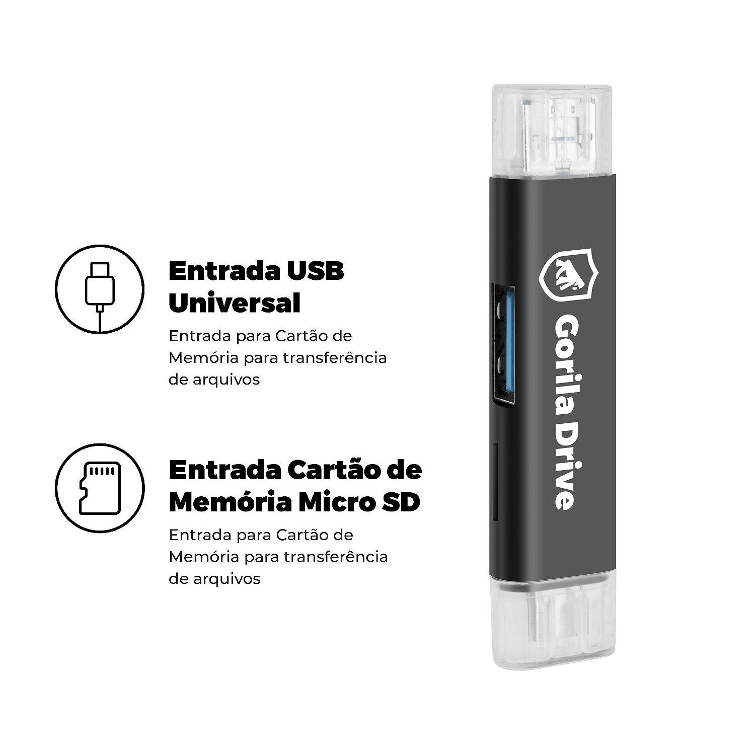 Gorila Drive - Adaptador OTG Micro USB / Tipo C - Gshield - foto 3