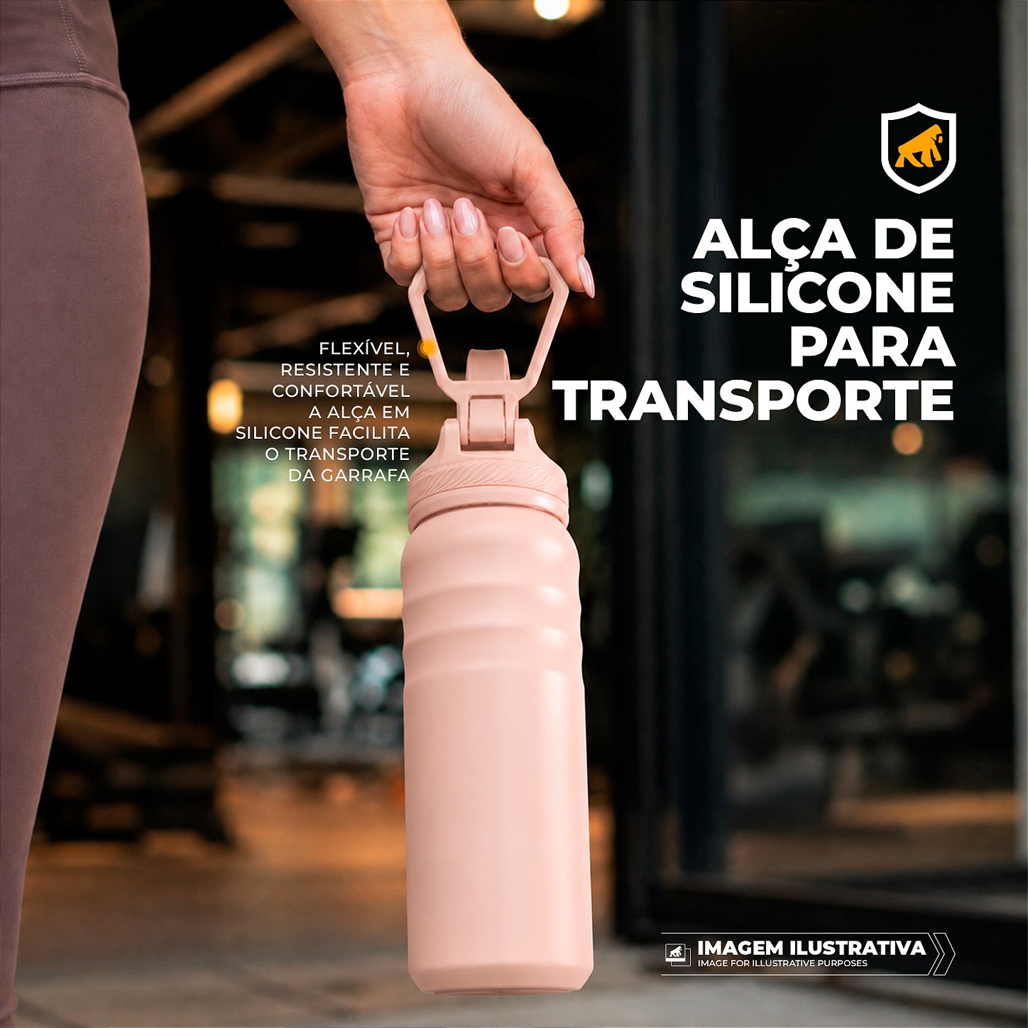 Garrafa Térmica Aço inoxidável de Parede Dupla 700ml, Quente ou Frio, Antivazamento com Alça de Silicone - Rosa - Armor - Gshield - foto 5