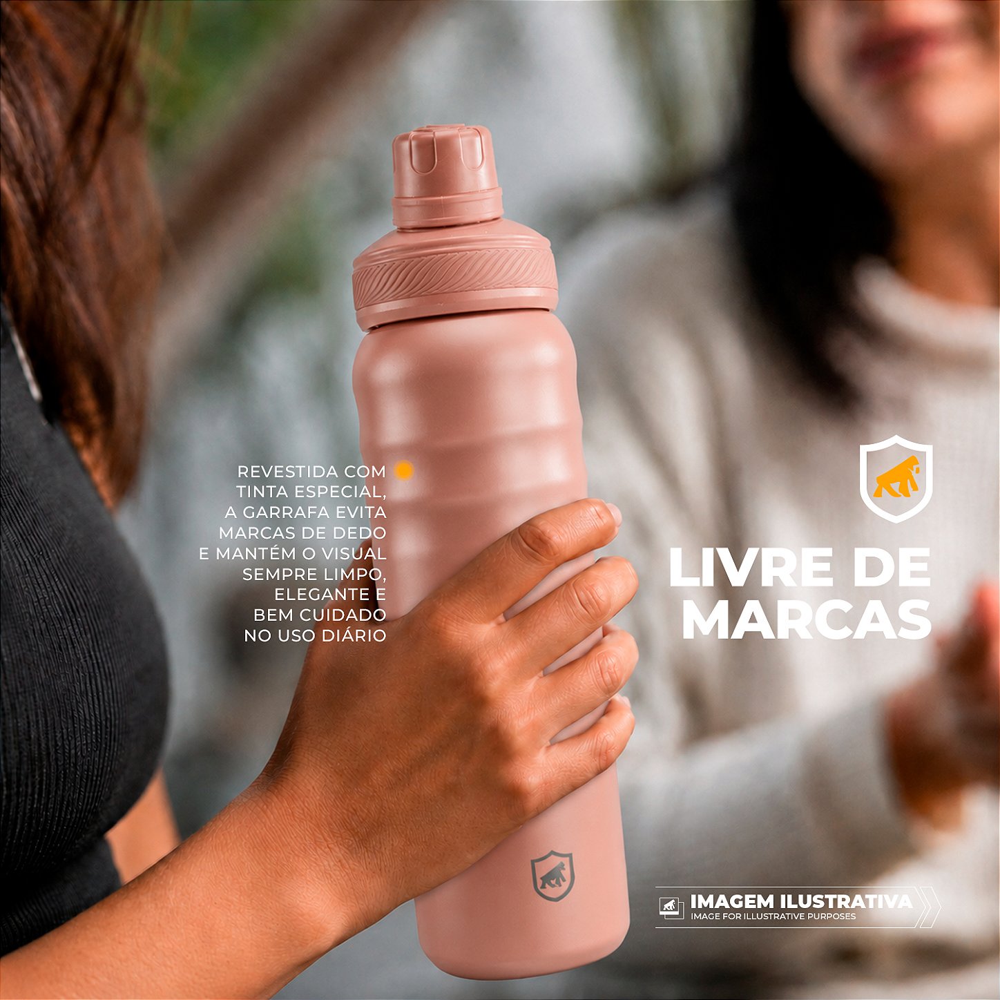Garrafa Térmica Aço inoxidável de Parede Dupla 700ml, Quente ou Frio, Antivazamento com Alça de Silicone - Rosa - Armor - Gshield - foto 7