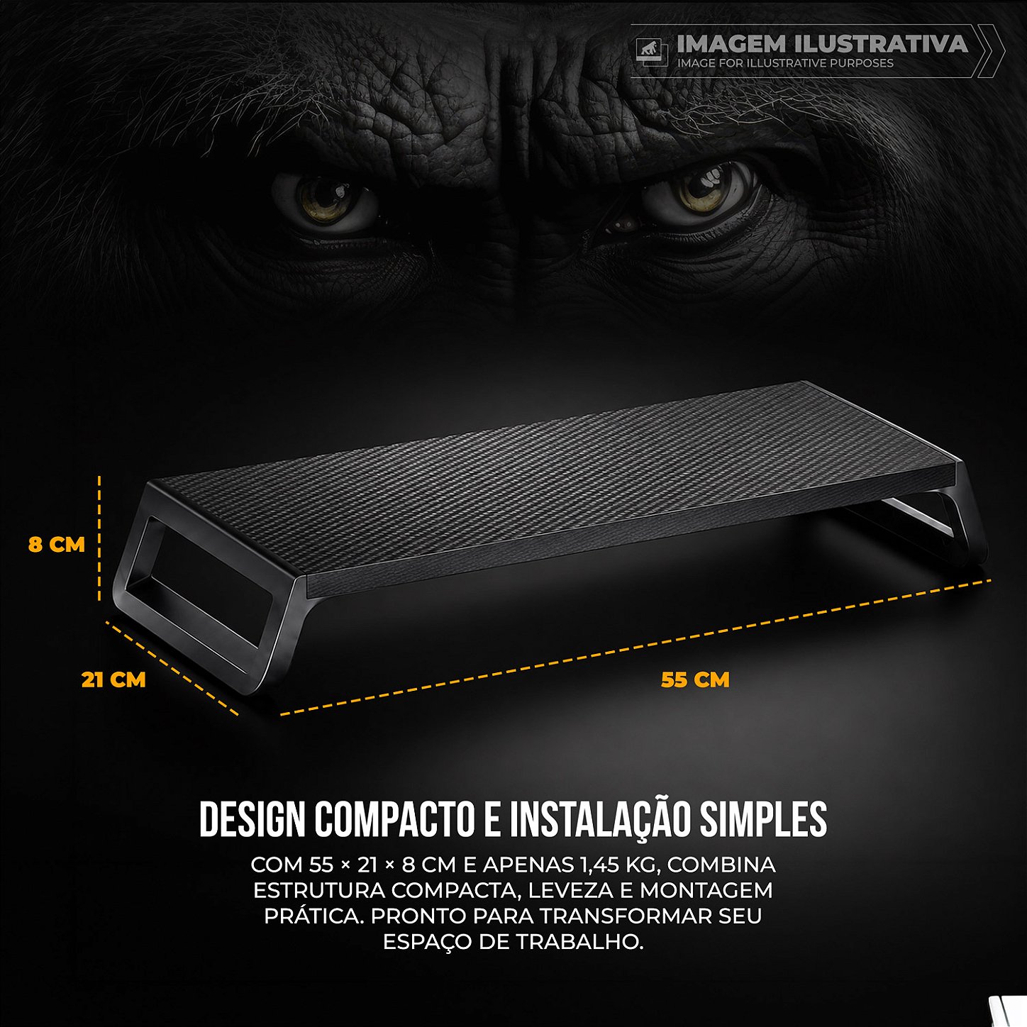 Suporte de Mesa Stand Desk Armor para Monitor de até 32" Suporta 15kg- Preto - Gshield - foto 3