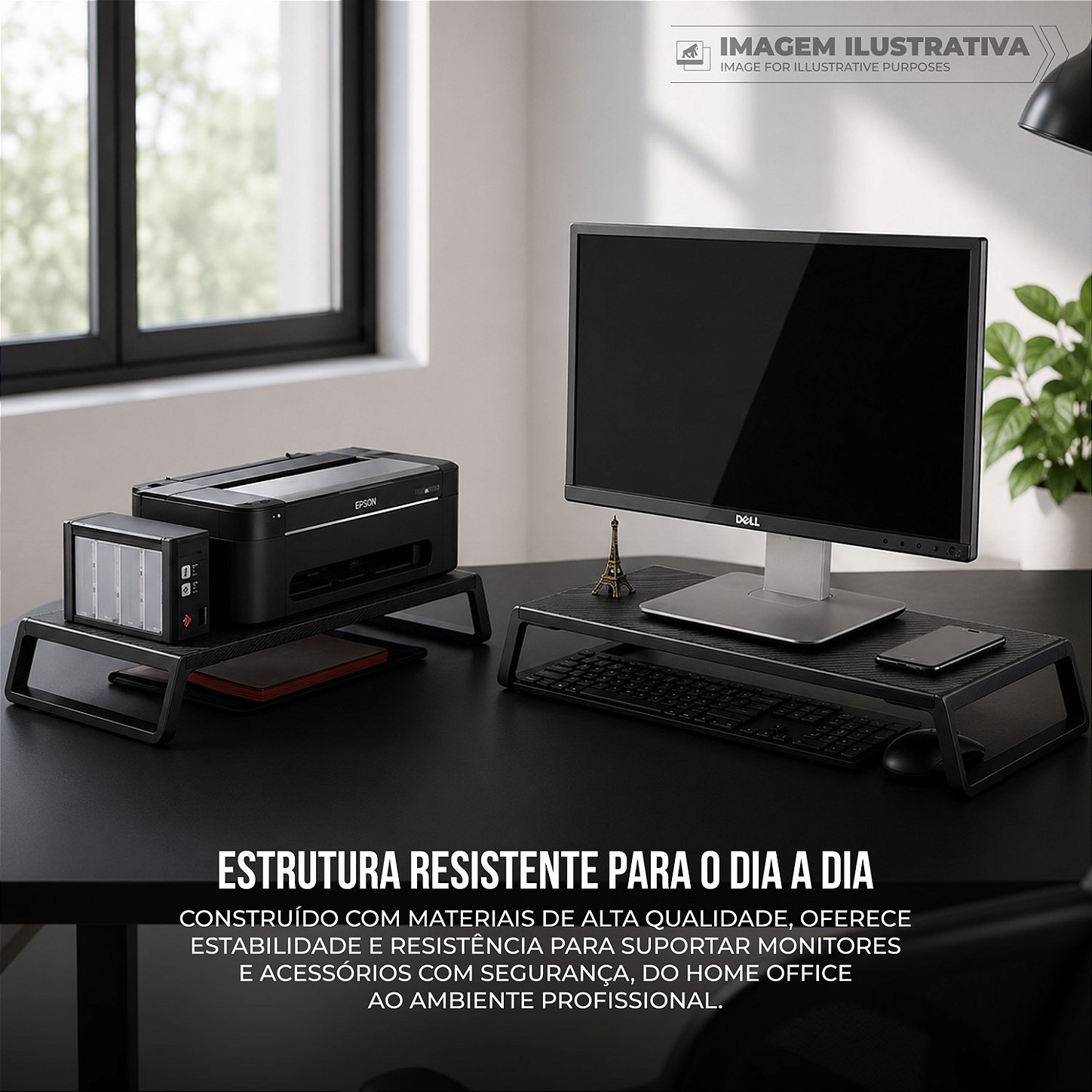 Suporte de Mesa Stand Desk Armor para Monitor de até 32" Suporta 15kg- Preto - Gshield - foto 4