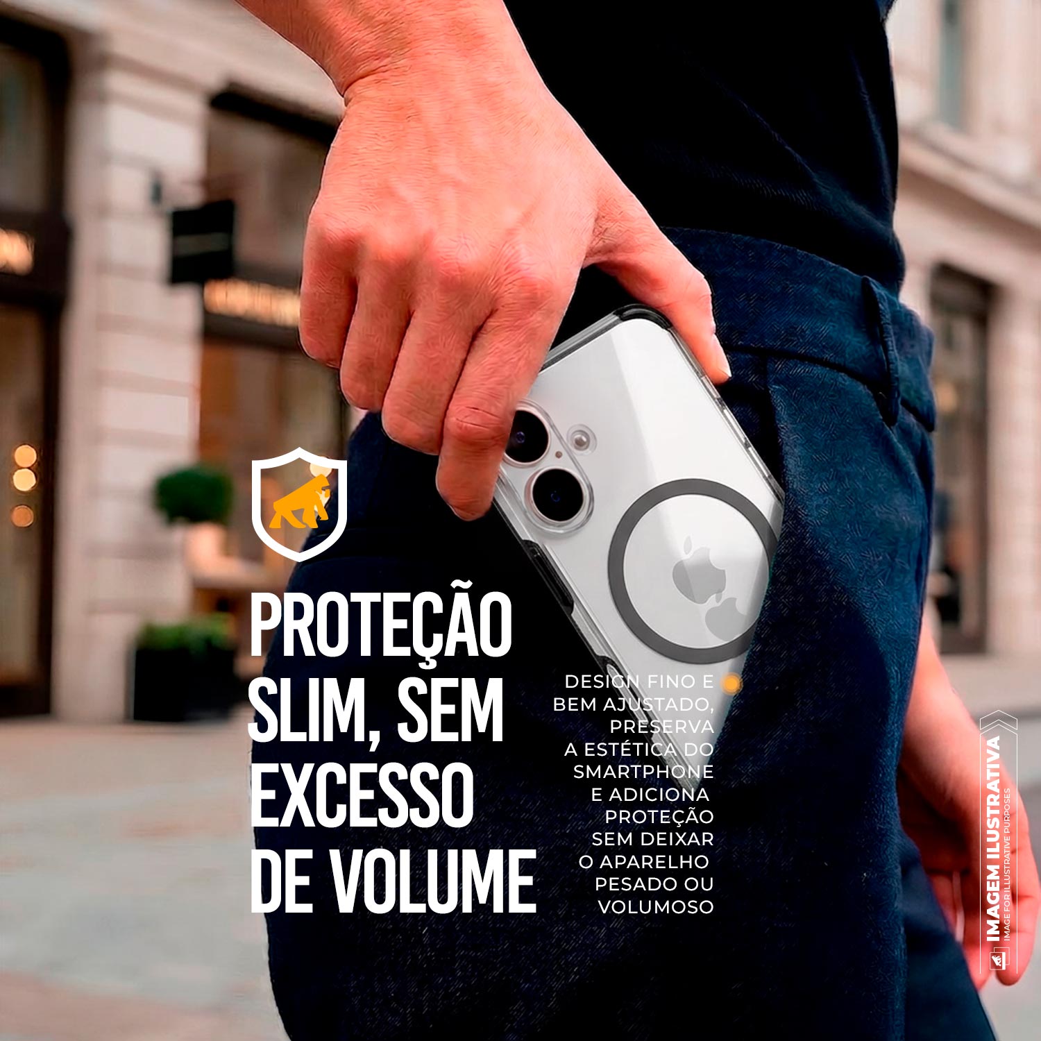 Capa para iPhone 17 - Crystal Edge Magsafe - Preta - NÃO AMARELA - Gshield - foto 2
