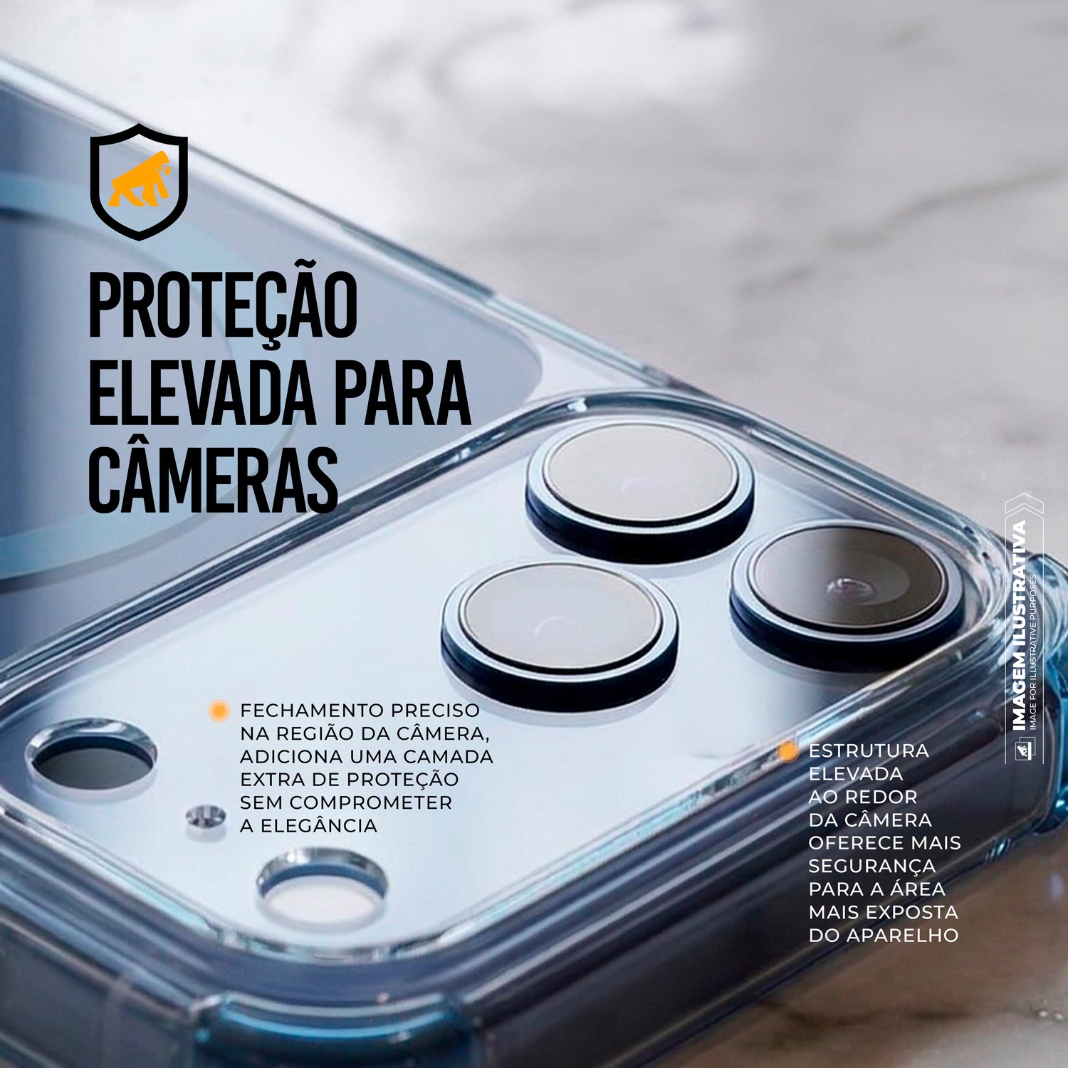 Capa para iPhone 17 Pro Max - Crystal Edge Magsafe - Azul - NÃO AMARELA - Gshield