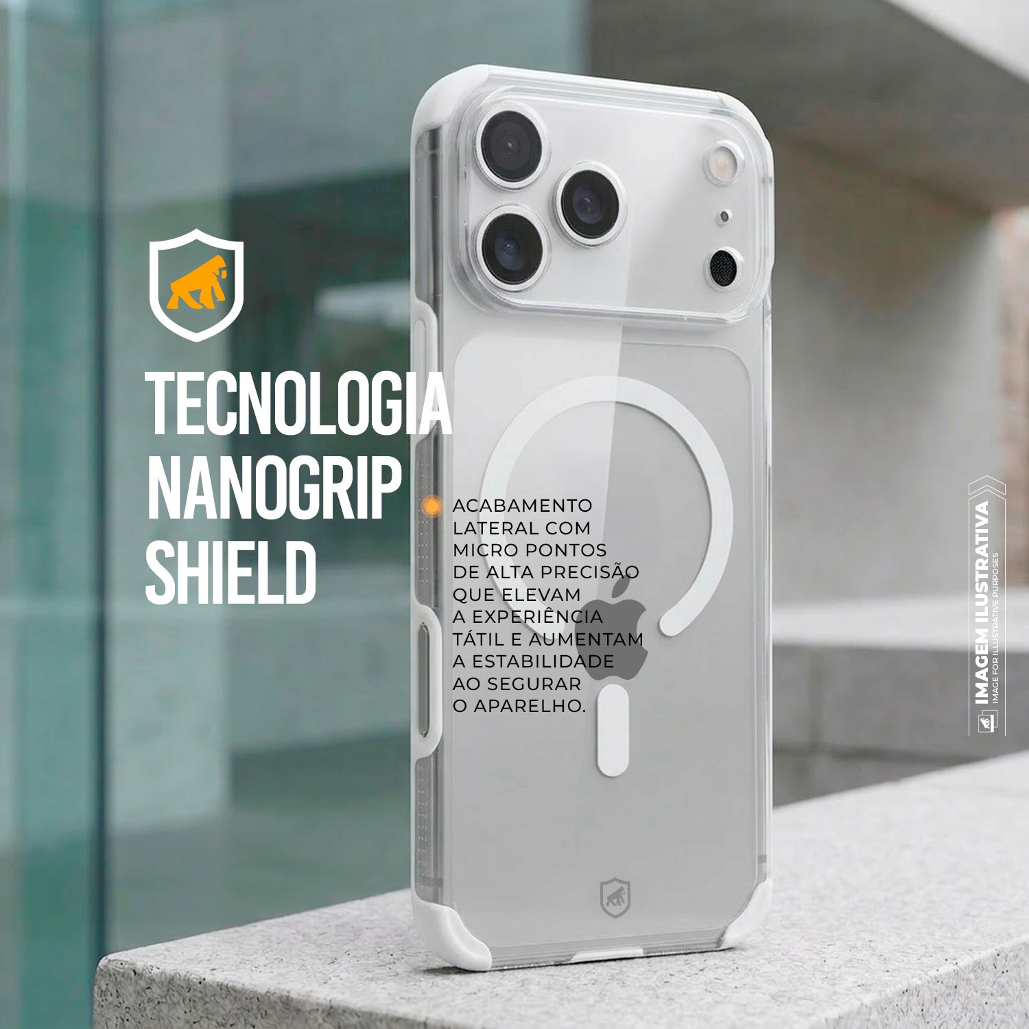 Capa para iPhone 17 Pro Max - Crystal Edge Magsafe - Branca - NÃO AMARELA - Gshield - foto 5