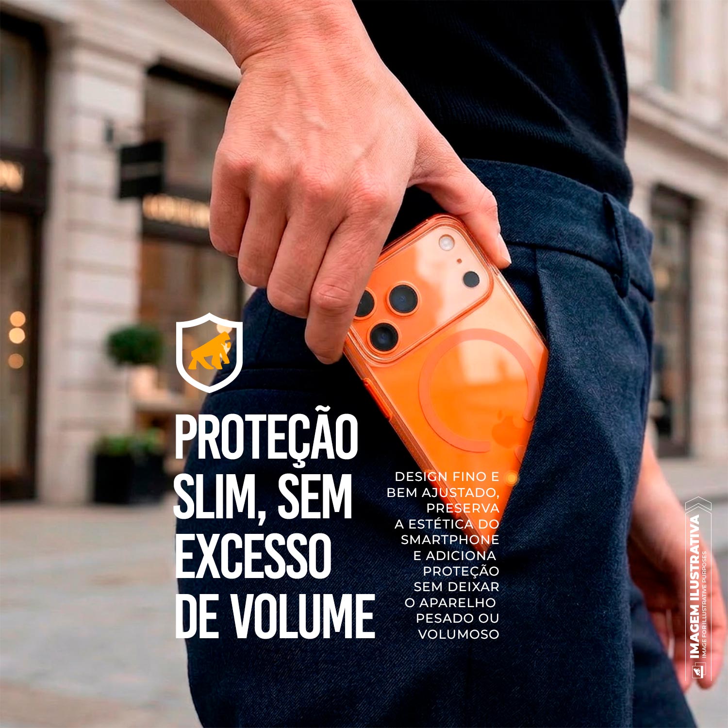 Capa para iPhone 17 Pro Max - Crystal Edge Magsafe - Laranja - NÃO AMARELA - Gshield - foto 2