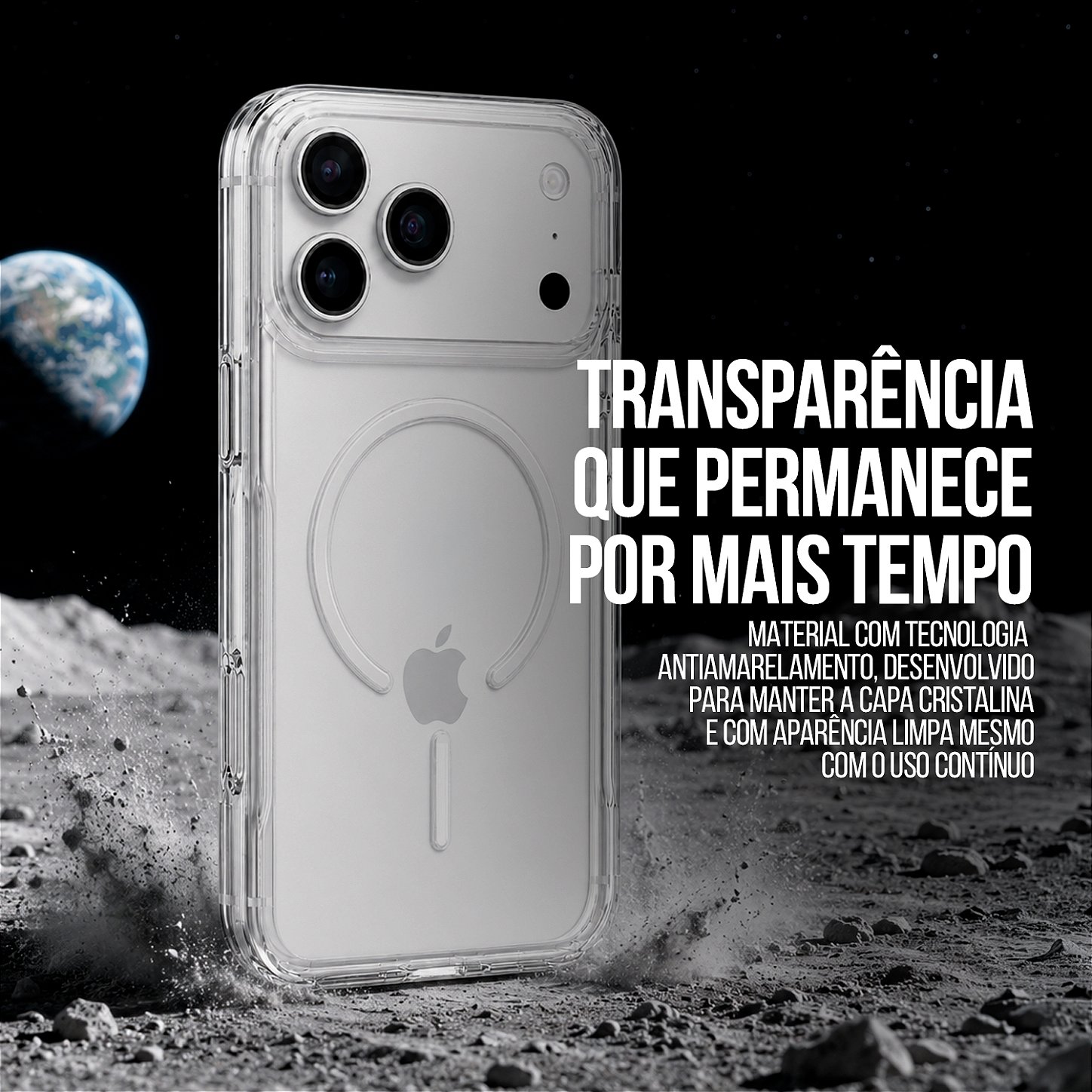 Capa Crystal Venesis Magsafe para iPhone 17 Pro / 18 Pro - Branca - SPACE - foto 2