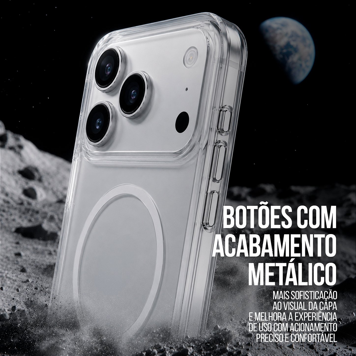 Capa Crystal Venesis Magsafe para iPhone 17 Pro / 18 Pro - Branca - SPACE - foto 7