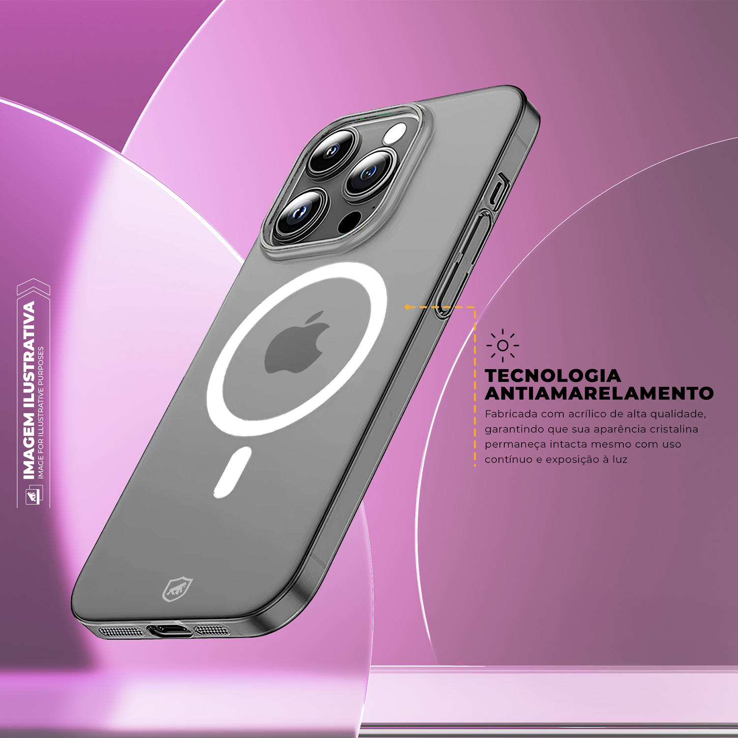 Capa para iPhone 15 Plus - Crystal Slim Magsafe - NÃO AMARELA - Transparente - Gshield