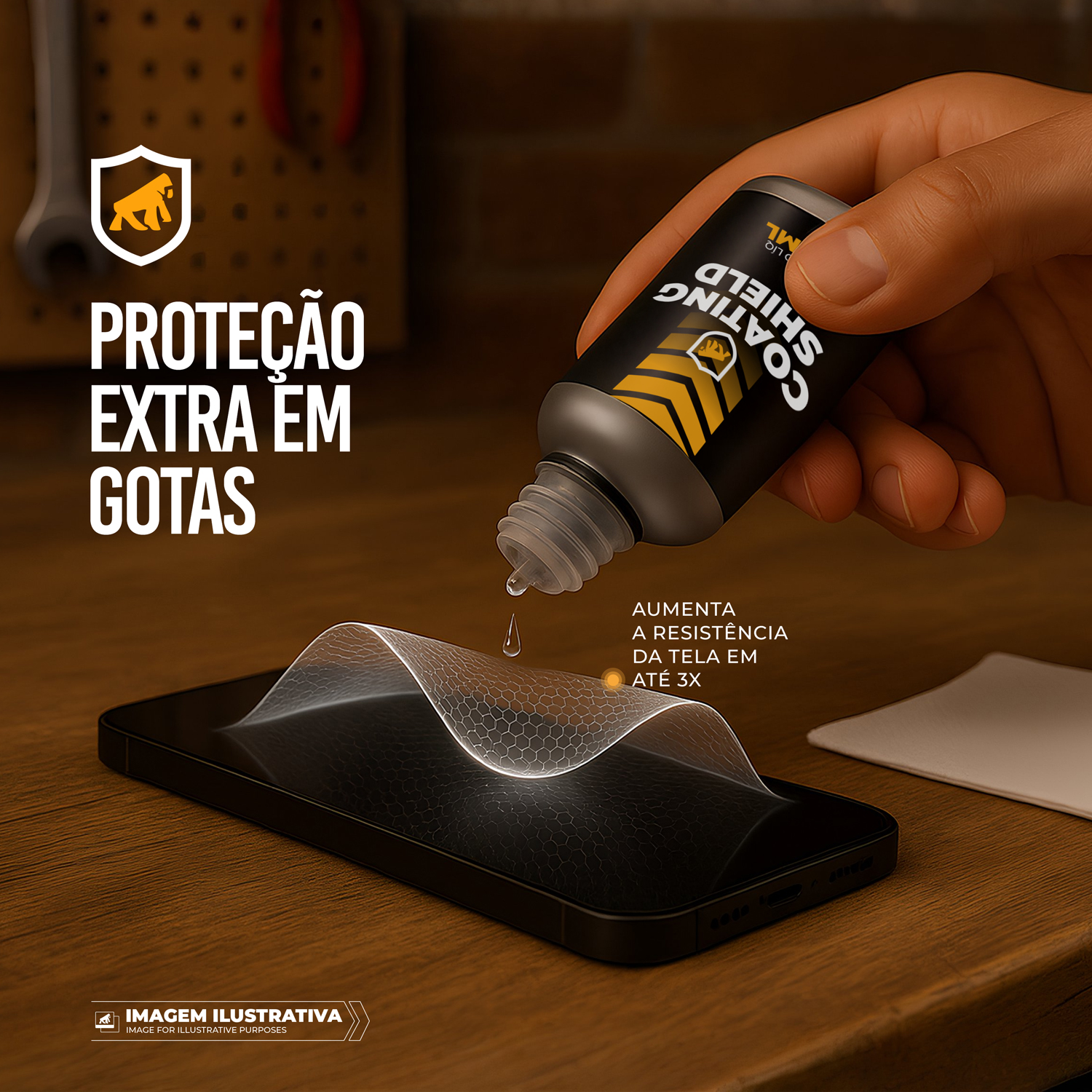 Nano Vitrificador Coating Shield 9H 30ml para Smartphone – Proteção Hidrofóbica e Antirriscos – Gshield - foto 7