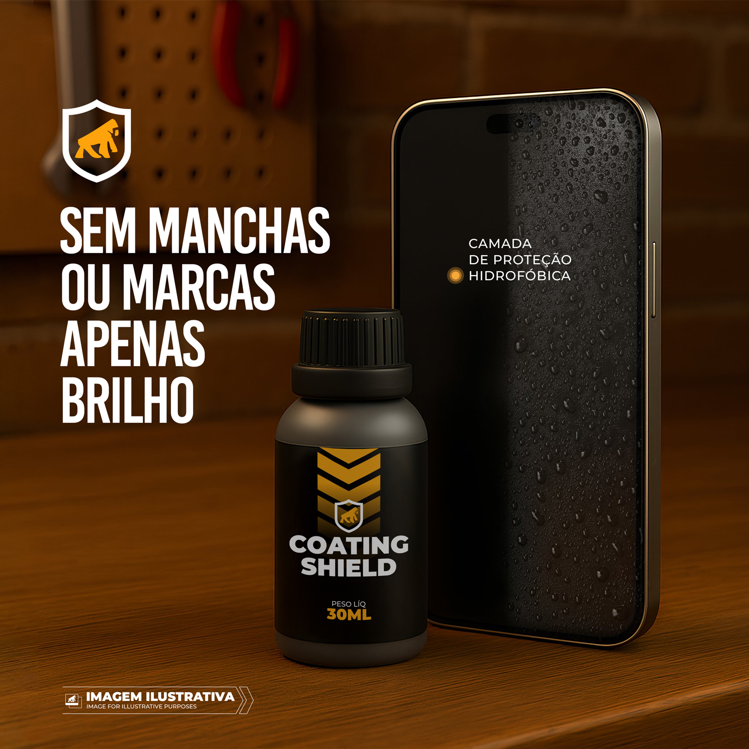 Nano Vitrificador Coating Shield 9H 30ml para Smartphone – Proteção Hidrofóbica e Antirriscos – Gshield - foto 6