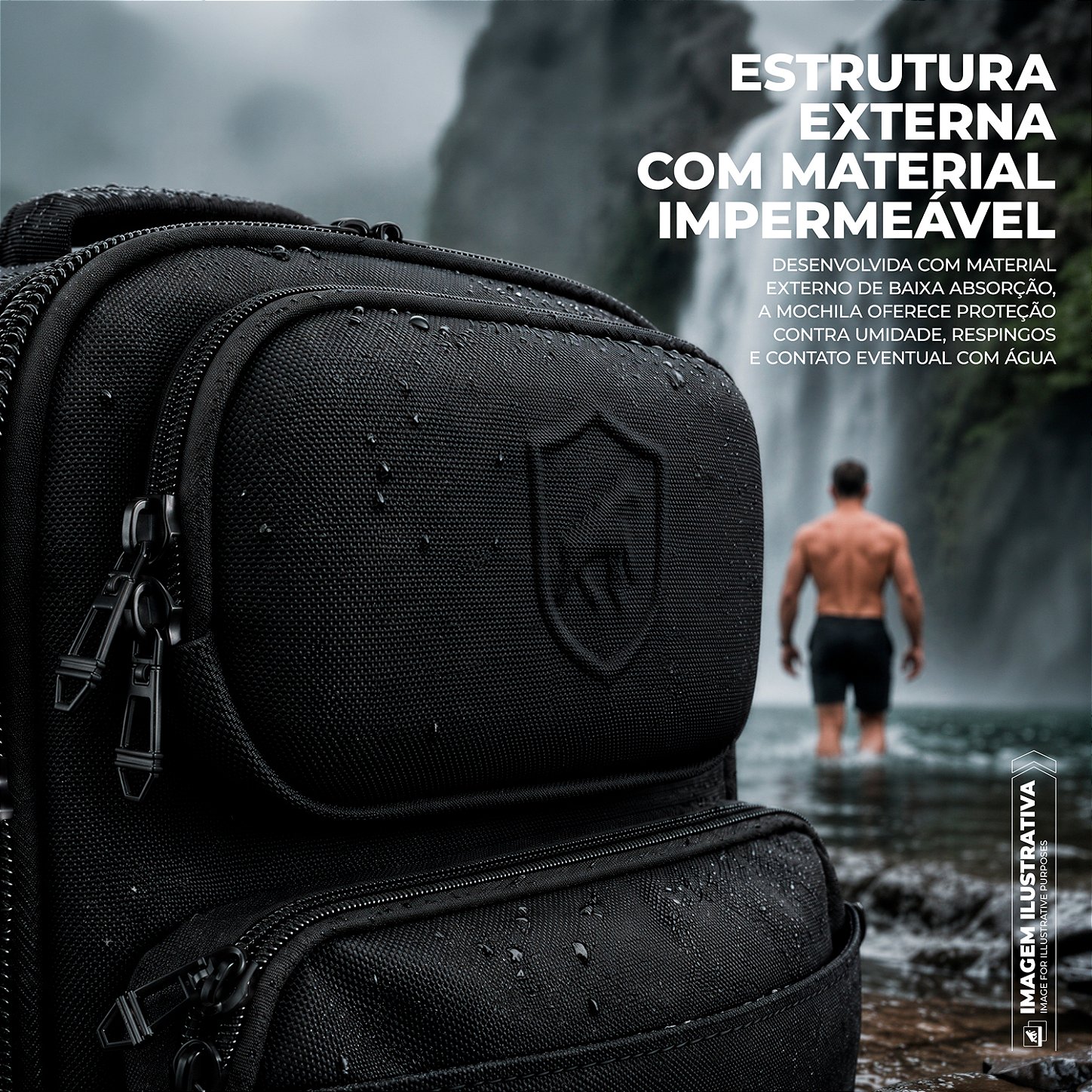 Mochila Bolsa Impermeável 30L com Compartimento para Calçado e Bolso Acolchoado de Notebook até 15.6", Cadeado Integrado - Victus - Gshield - foto 7