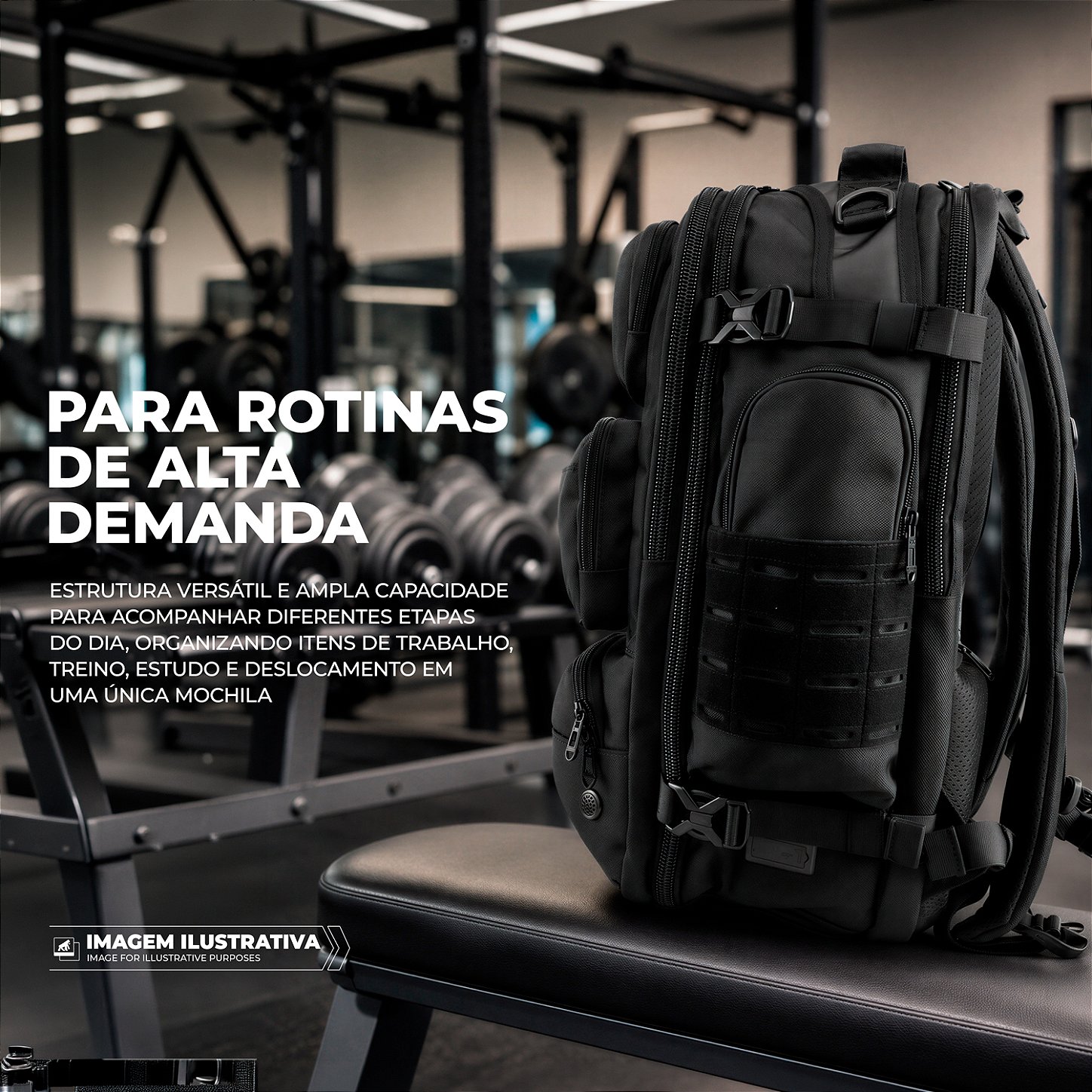 Mochila Bolsa Impermeável 30L com Compartimento para Calçado e Bolso Acolchoado de Notebook até 15.6", Cadeado Integrado - Victus - Gshield - foto 8