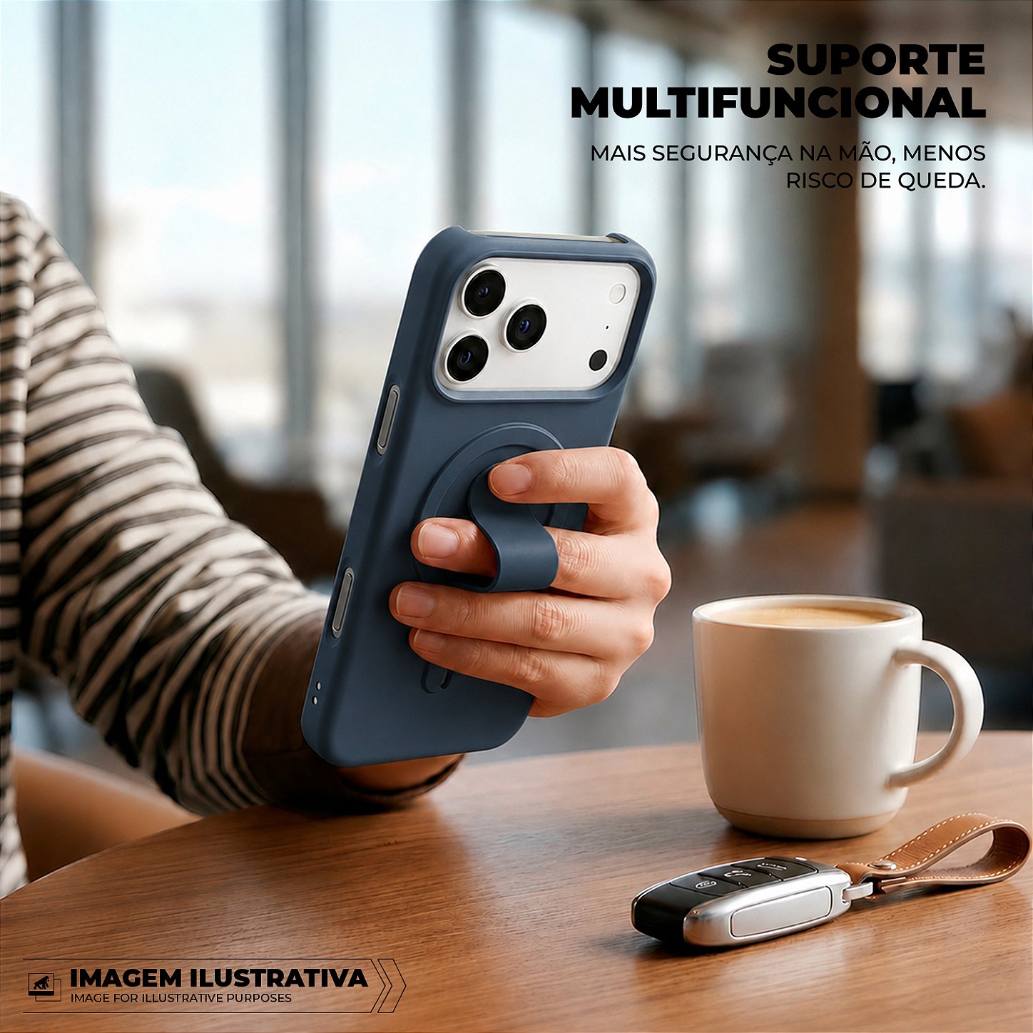 Capa para iPhone 17 Pro Max - Card Ring - Azul - Gshield - foto 6