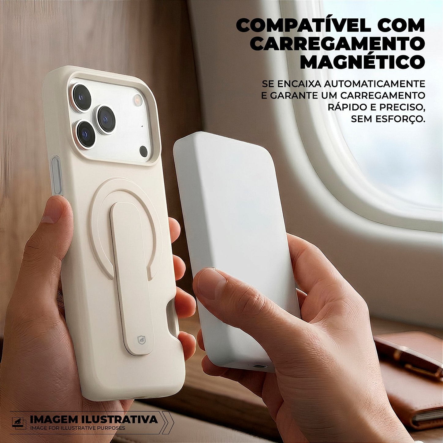 Capa para iPhone 17 Pro - Card Ring - Off White - Gshield - foto 2