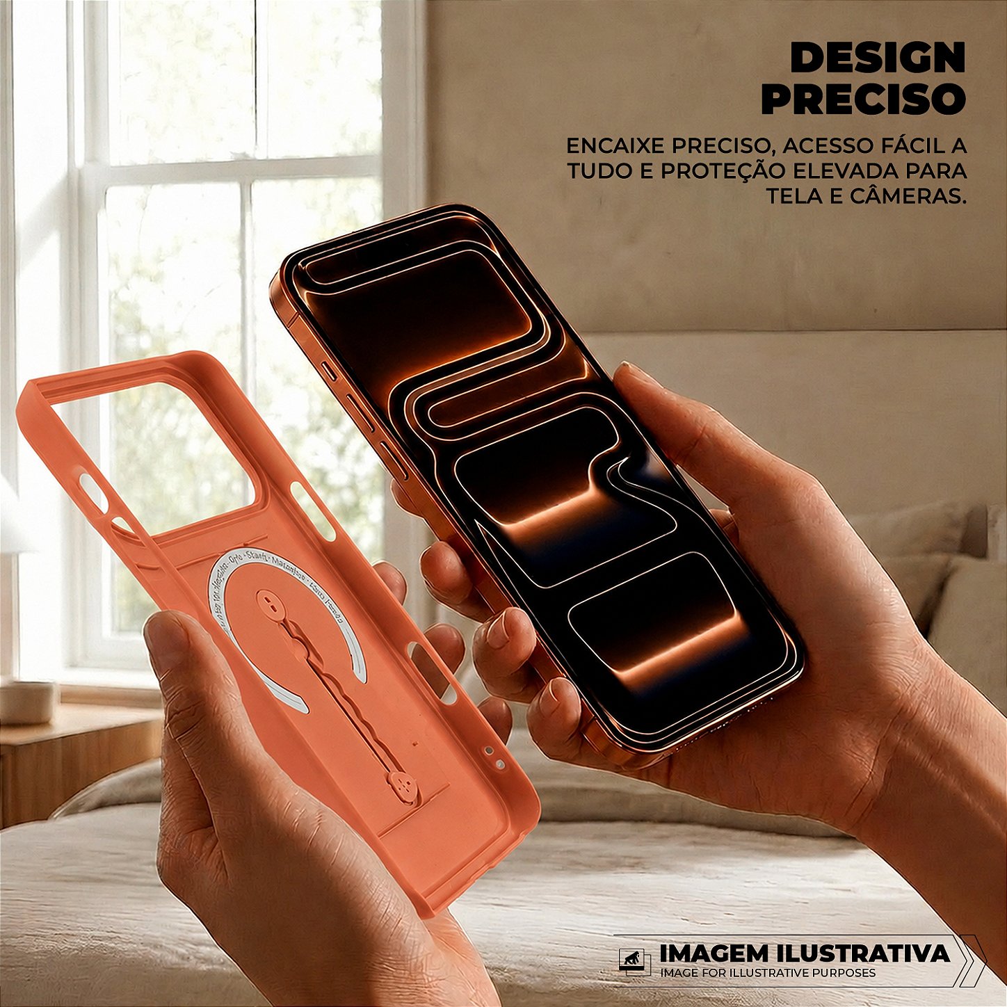 Capa para iPhone 17 Pro Max - Card Ring - Laranja - Gshield