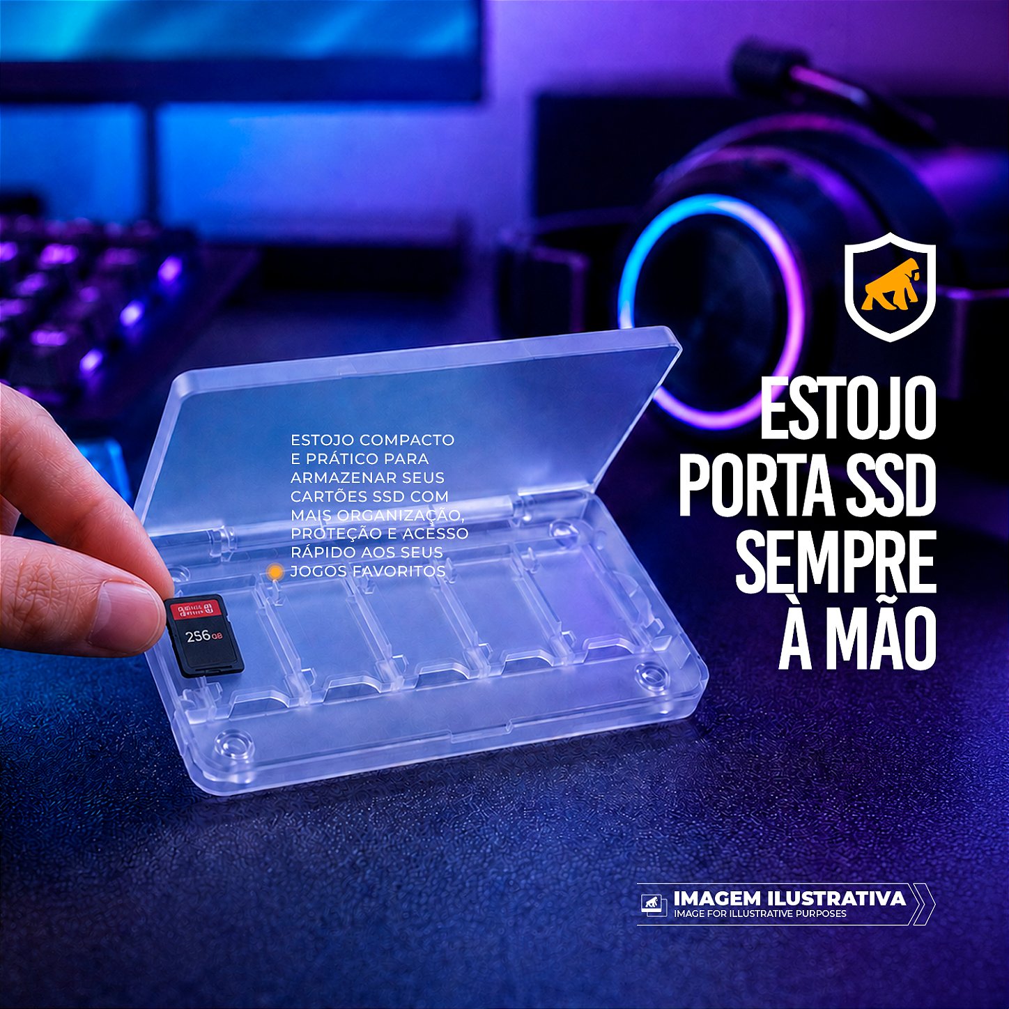 Capa Anti-impacto Nintendo Switch 2 com Grip Antiderrapante, Case Magnética Removível para SSD - Armex - Gshield - foto 3