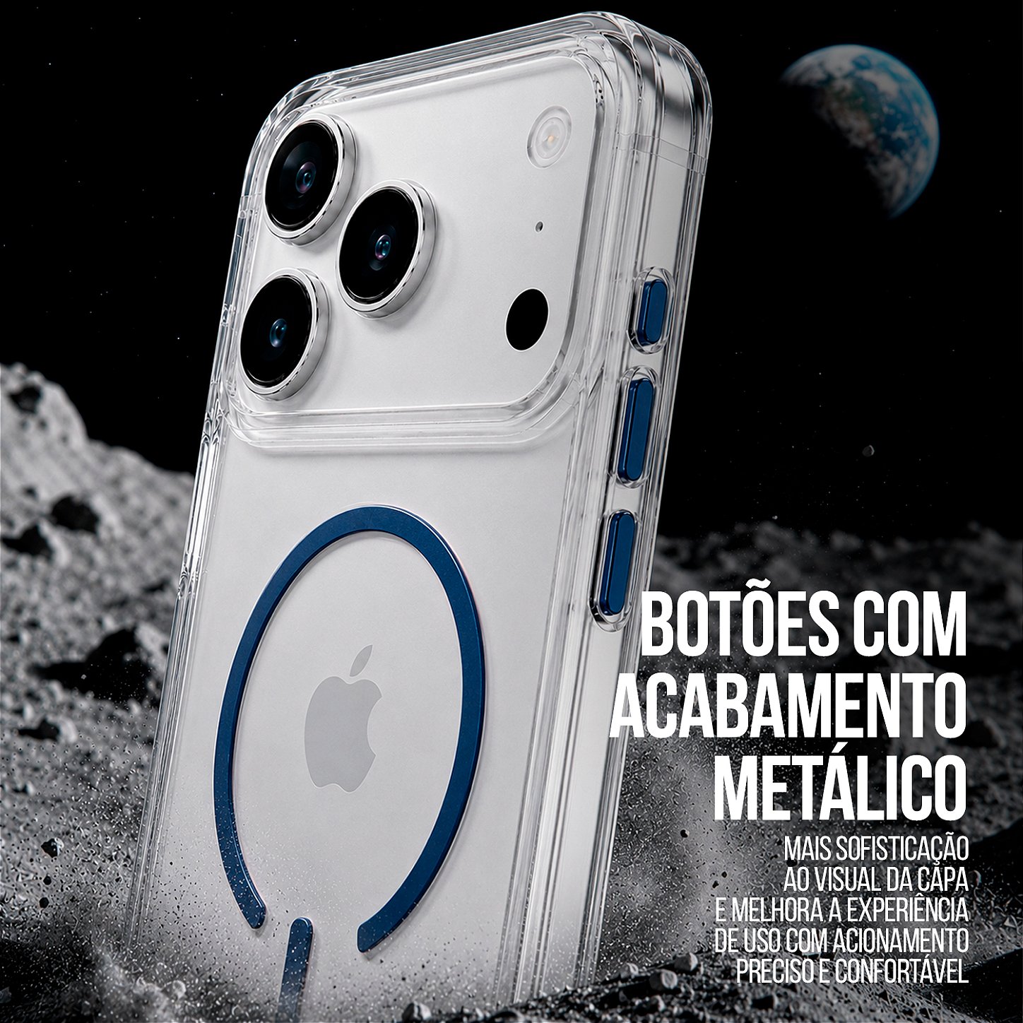 Capa Crystal Venesis Magsafe para iPhone 17 Pro / 18 Pro - Azul - SPACE - foto 6