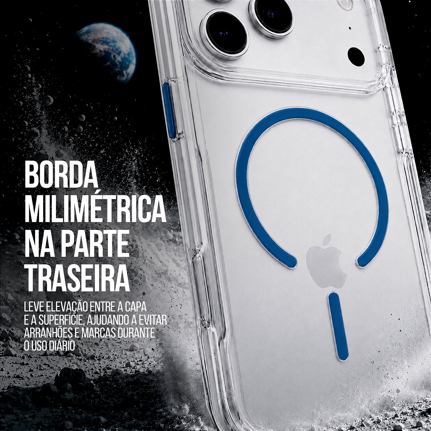 Capa Crystal Venesis Magsafe para iPhone 17 Pro Max / 18 Pro Max - Azul - SPACE - foto 2