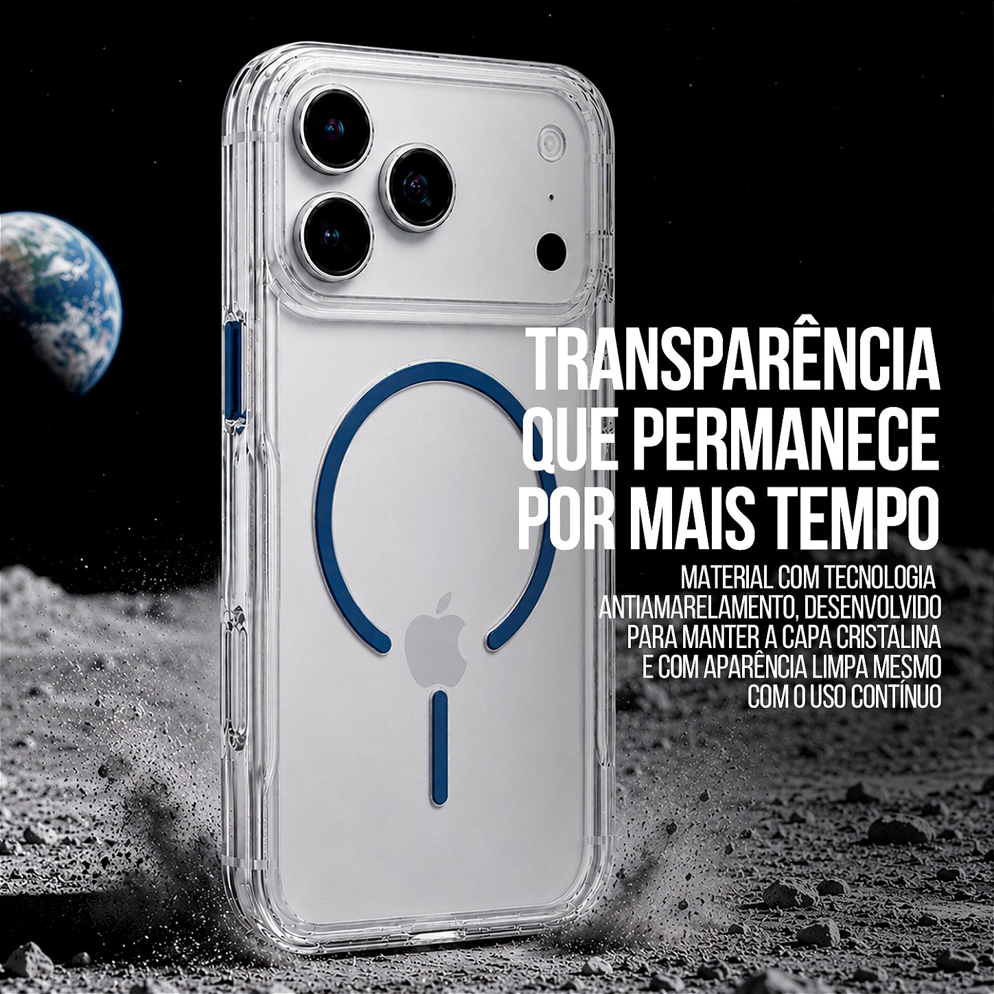 Capa Crystal Venesis Magsafe para iPhone 17 Pro Max / 18 Pro Max - Azul - SPACE - foto 5