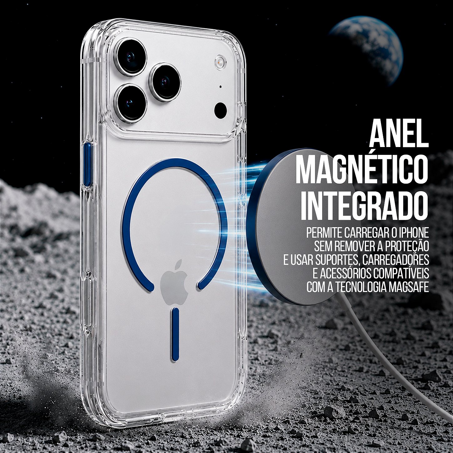Capa Crystal Venesis Magsafe para iPhone 17 Pro Max / 18 Pro Max - Azul - SPACE - foto 7