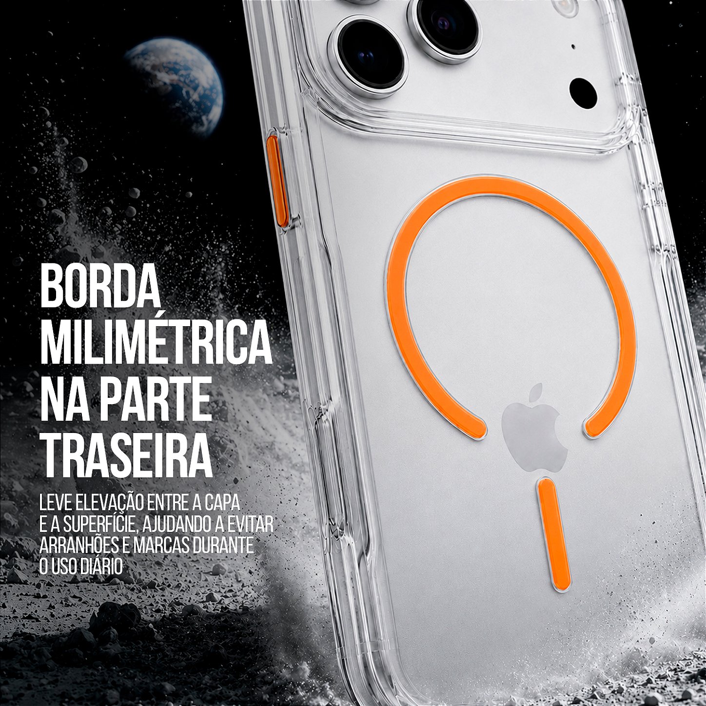 Capa Crystal Venesis Magsafe para iPhone 17 Pro Max / 18 Pro Max - Laranja - SPACE - foto 3