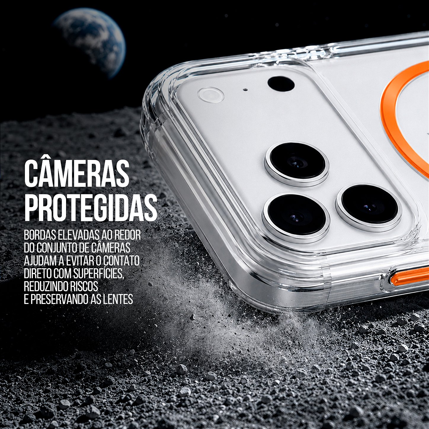 Capa Crystal Venesis Magsafe para iPhone 17 Pro Max / 18 Pro Max - Laranja - SPACE - foto 5