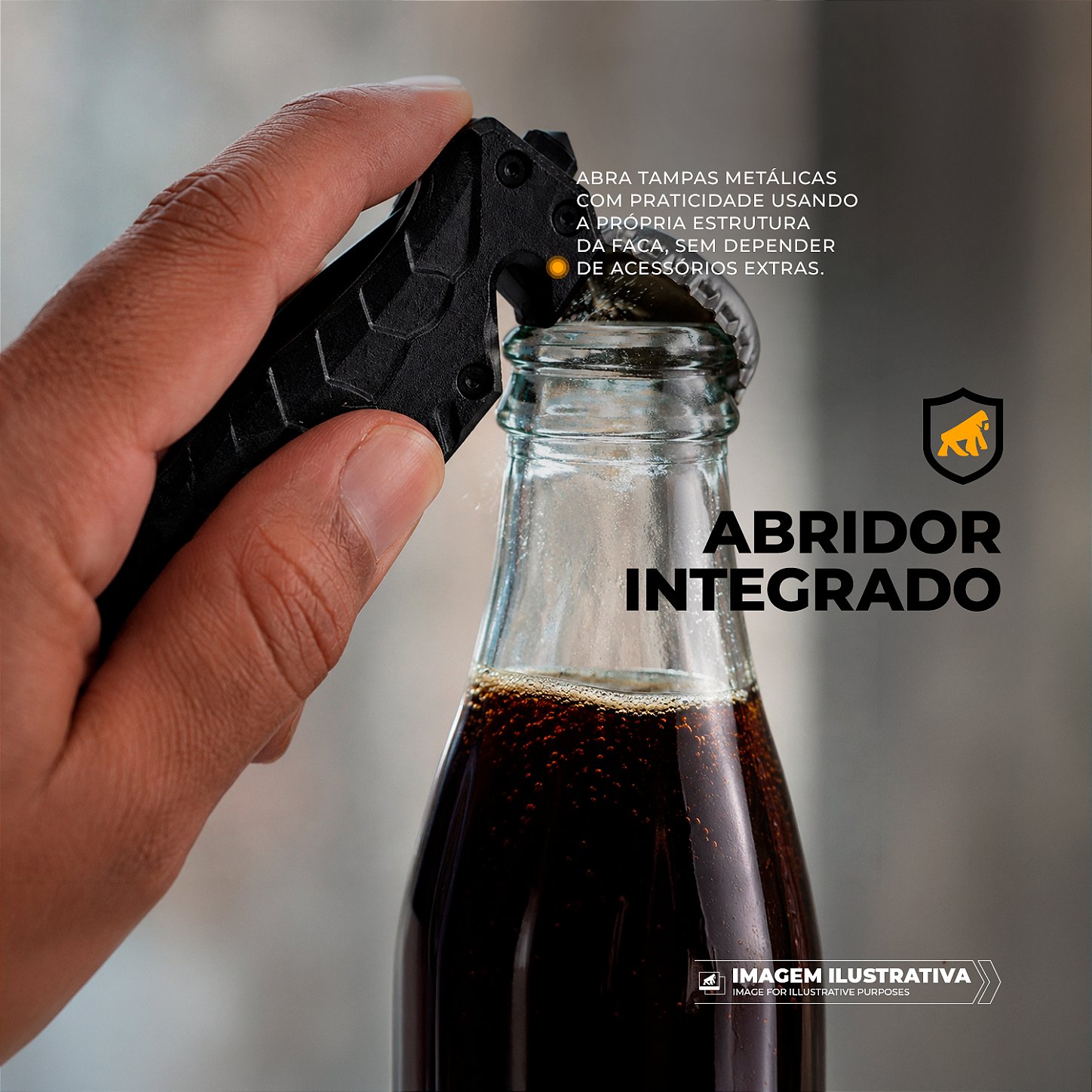 Faca Tática Dobrável de Bolso Multifuncional 5 em 1 Lâmina Semi-Serrilhada em Aço Inox com Bainha - Raptor - Gshield