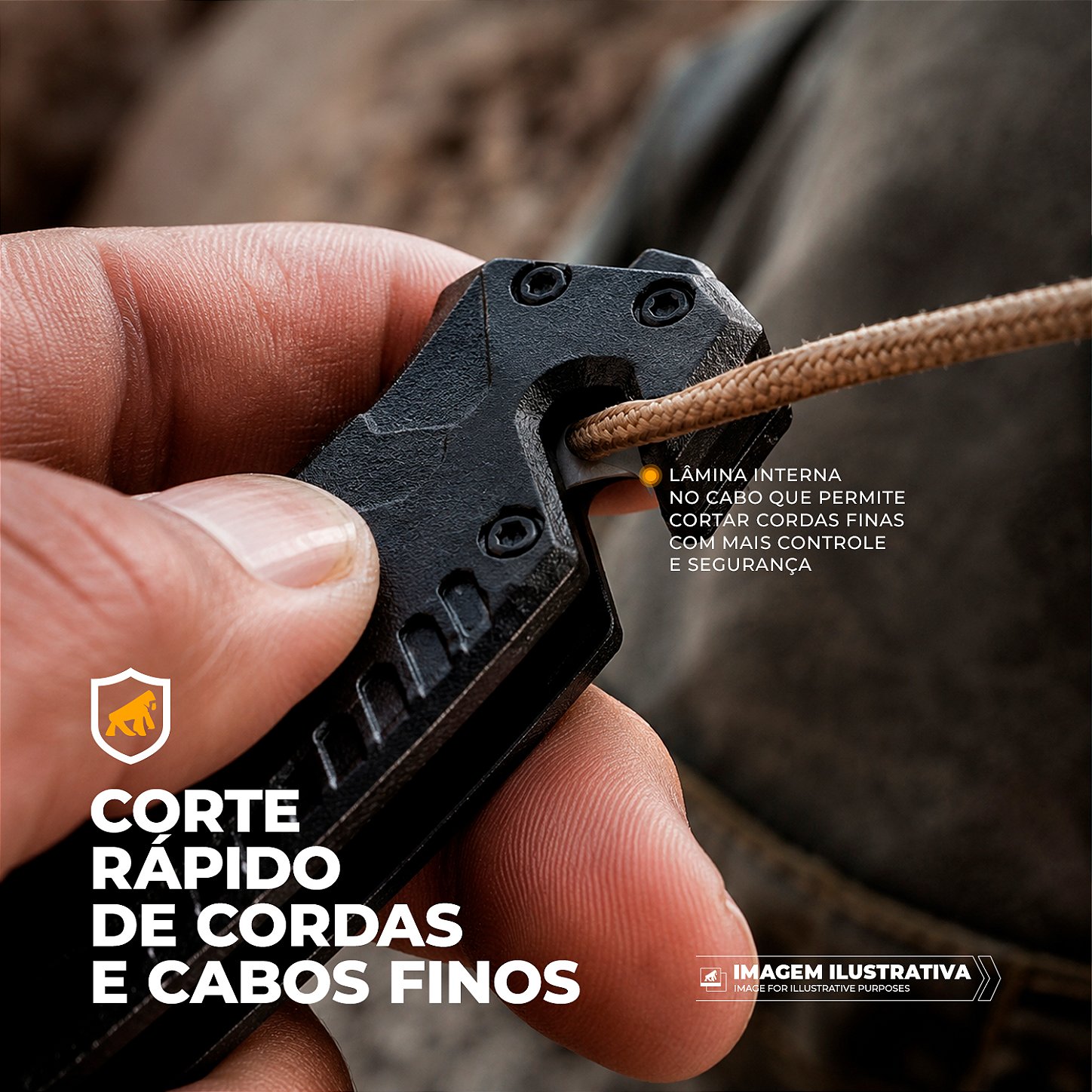 Faca Tática Dobrável de Bolso Multifuncional 5 em 1 Lâmina Semi-Serrilhada em Aço Inox com Bainha - Raptor - Gshield