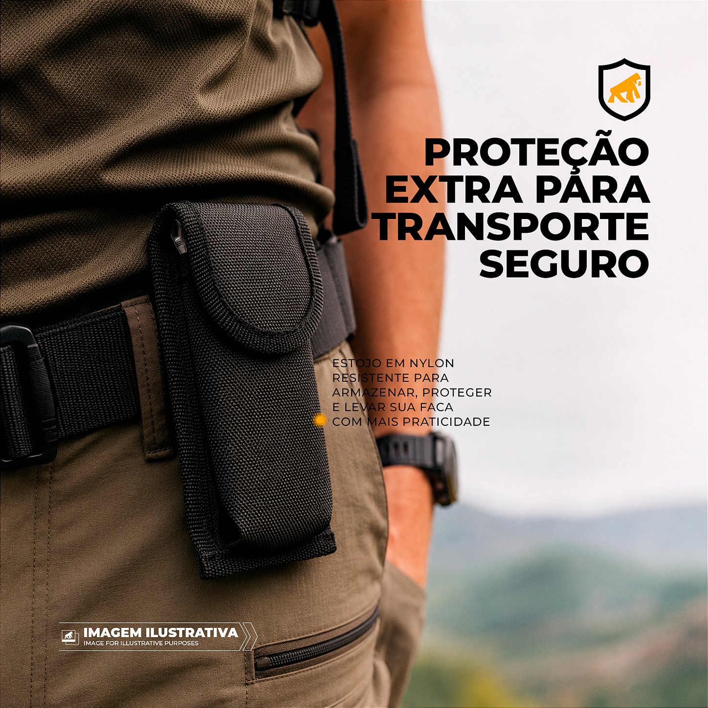 Faca Tática Dobrável de Bolso Multifuncional 5 em 1 Lâmina Semi-Serrilhada em Aço Inox com Bainha - Raptor - Gshield