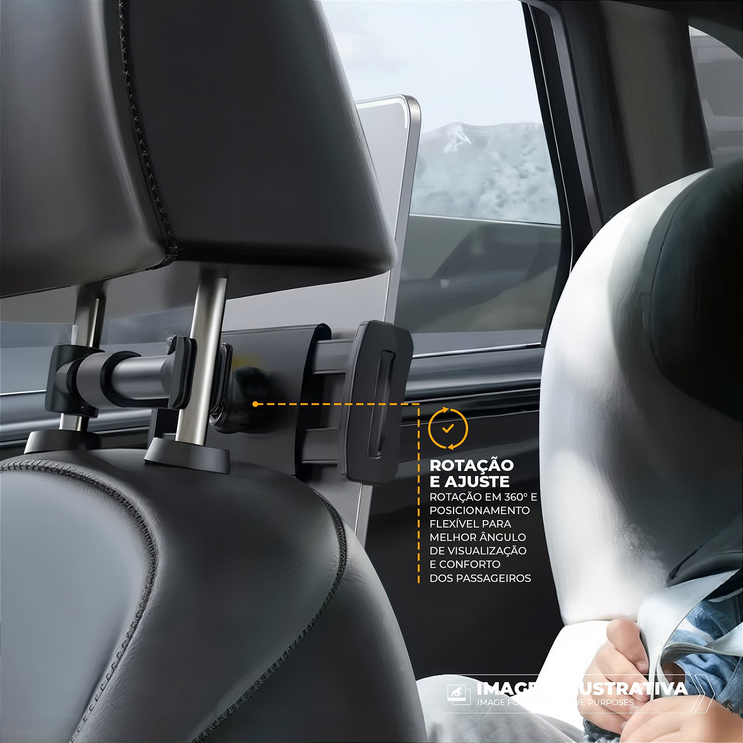 Suporte Veicular Tank Car para encosto do carro compatível com celular e Tablet's de até 11 polegadas - Gshield - foto 4