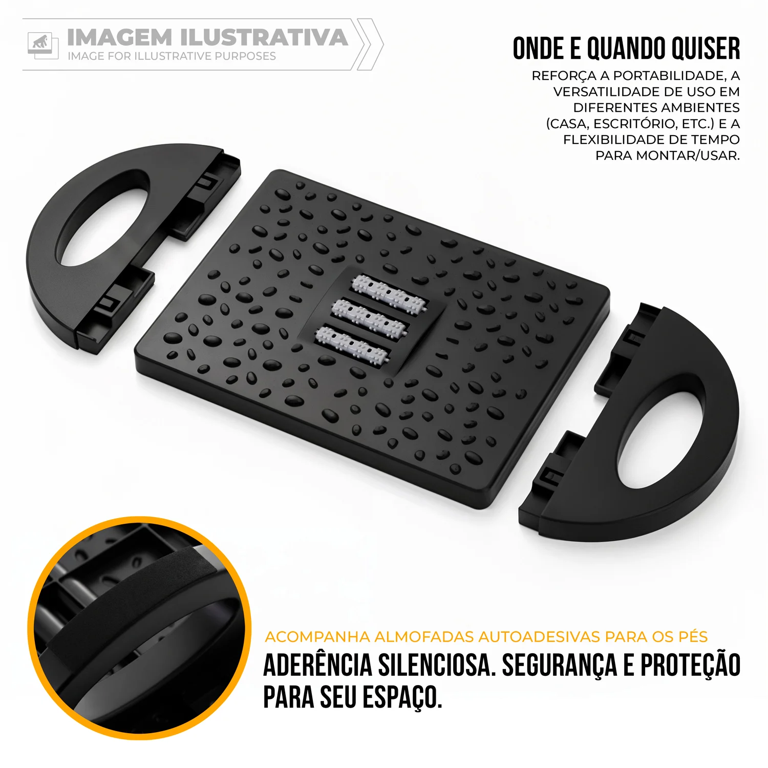 Kit Escritório e Home Office - Apoio para Pés Ergonômico + Suporte Notebook - Gshield - foto 5