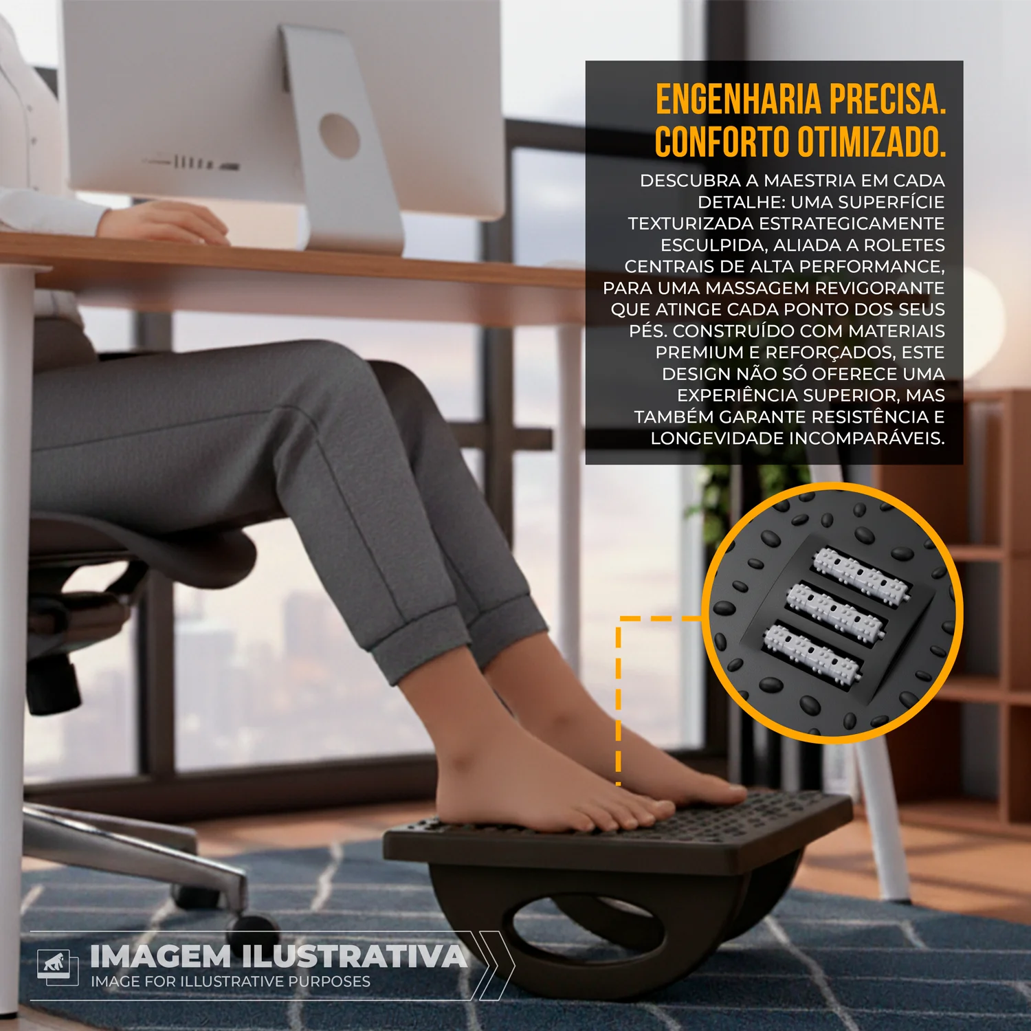 Kit Escritório e Home Office - Apoio para Pés Ergonômico + Suporte Notebook - Gshield - foto 6