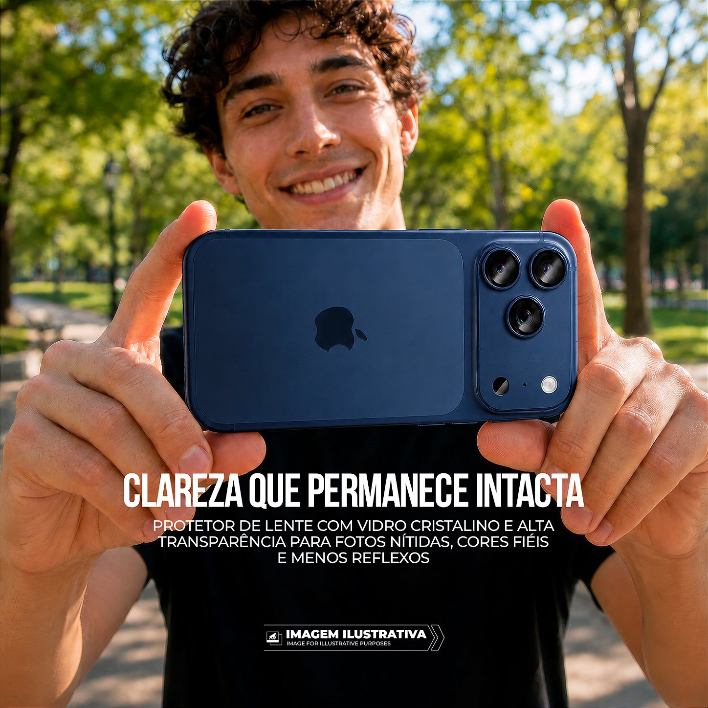 Protetor de Lente para iPhone 17 Pro Max - Survivor - Azul com molde aplicador - Gshield