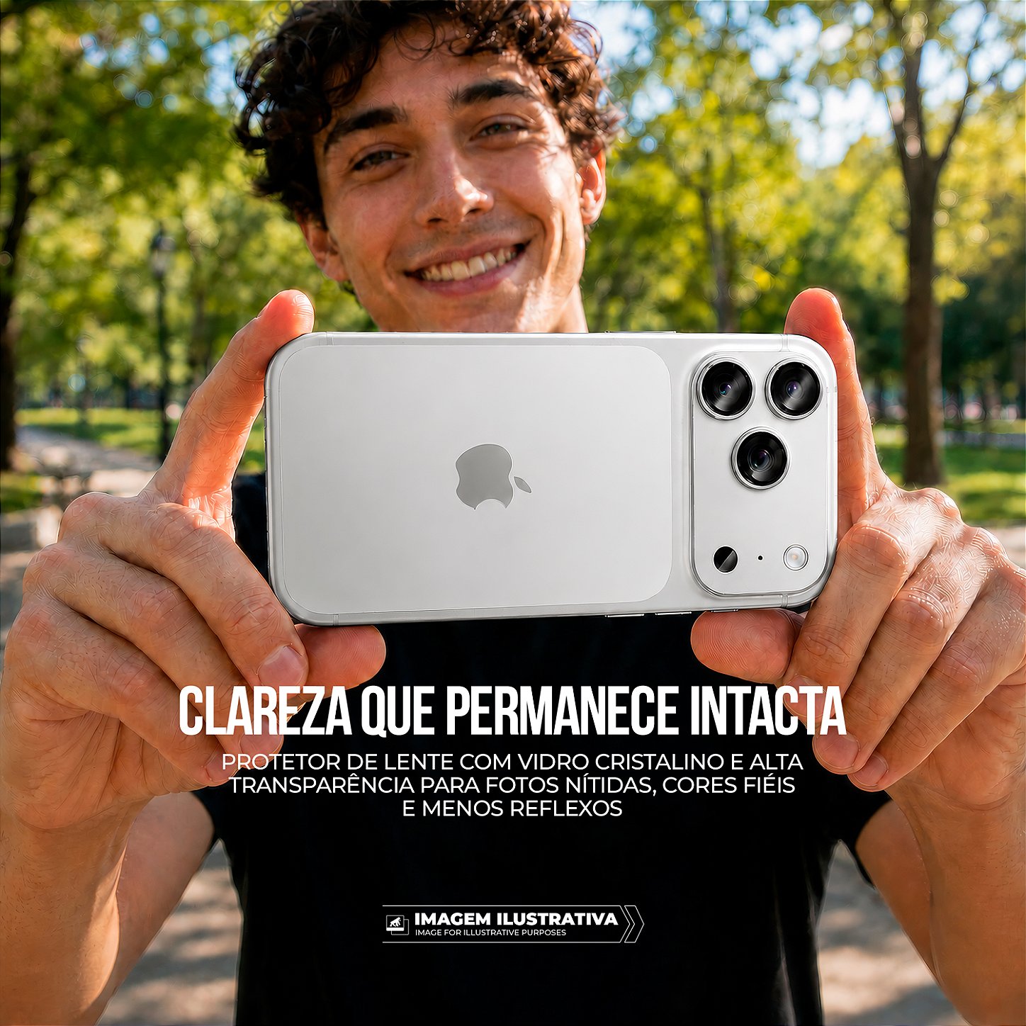 Protetor de Lente para iPhone 17 Pro - Survivor - Prata com molde aplicador - Gshield
