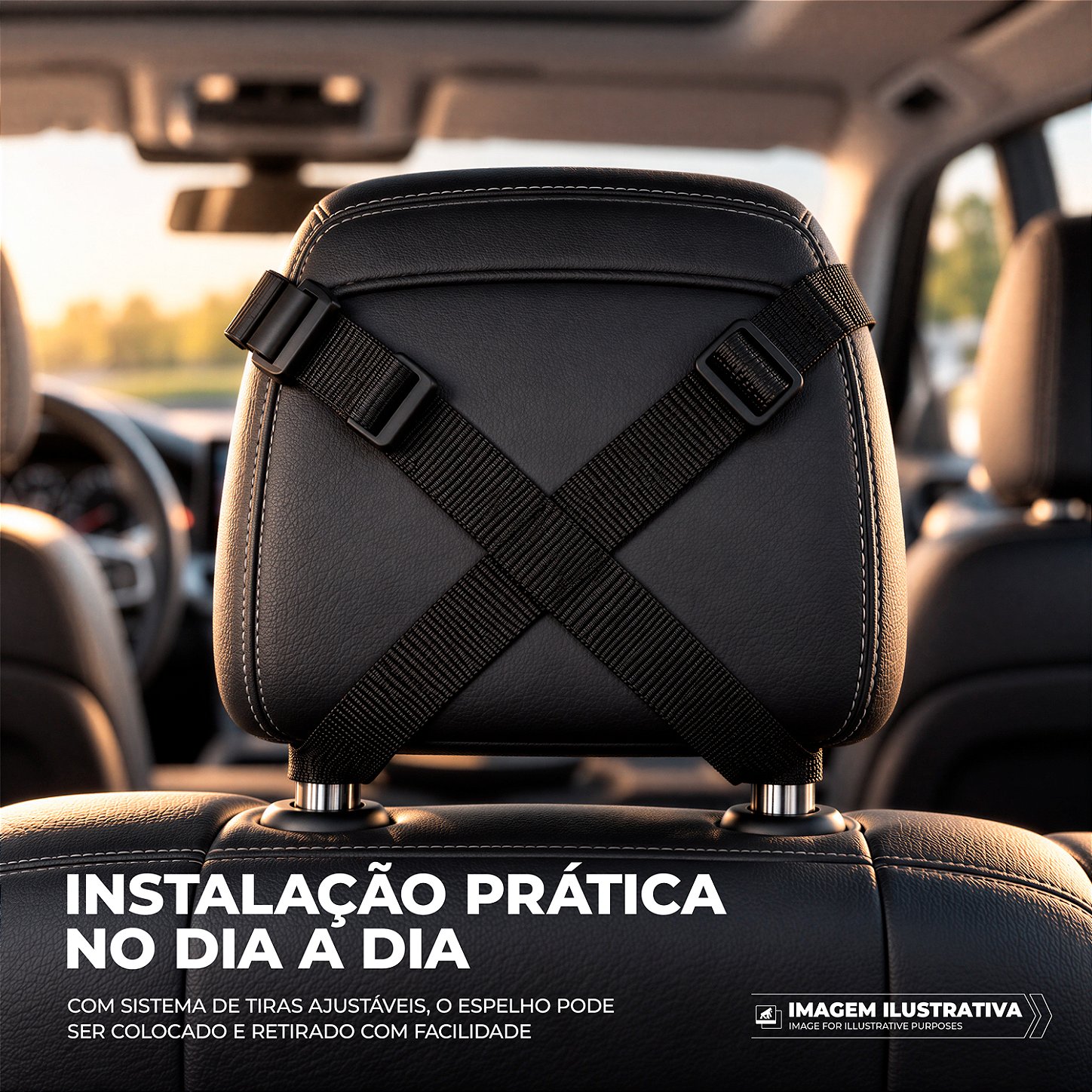 Espelho Infantil Convexo para Carro, Retrovisor de Segurança Bebê Conforto com Visão Ampla e Ajustável - Flex Baby View - Gshield - foto 5
